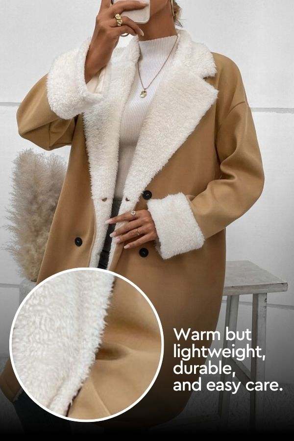 Nordic Warmth Shearling-Lined Coat - Image 3