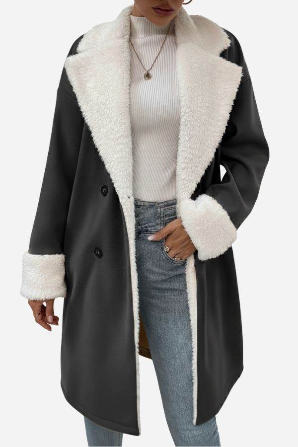 Nordic Warmth Shearling-Lined Coat - Image 6