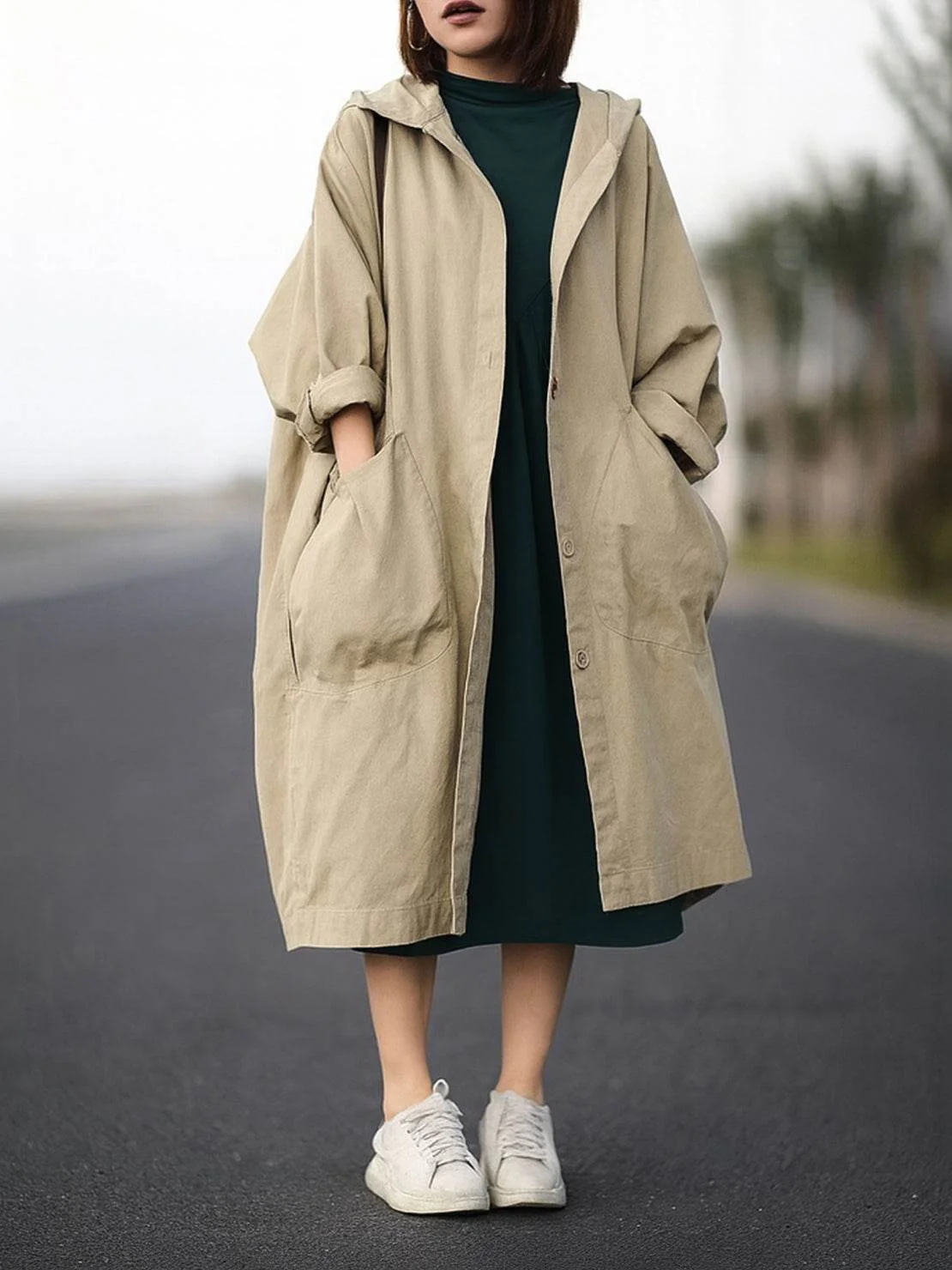 One Size Fits All Oversized Water Resistant Windbreaker Jacket - Image 12
