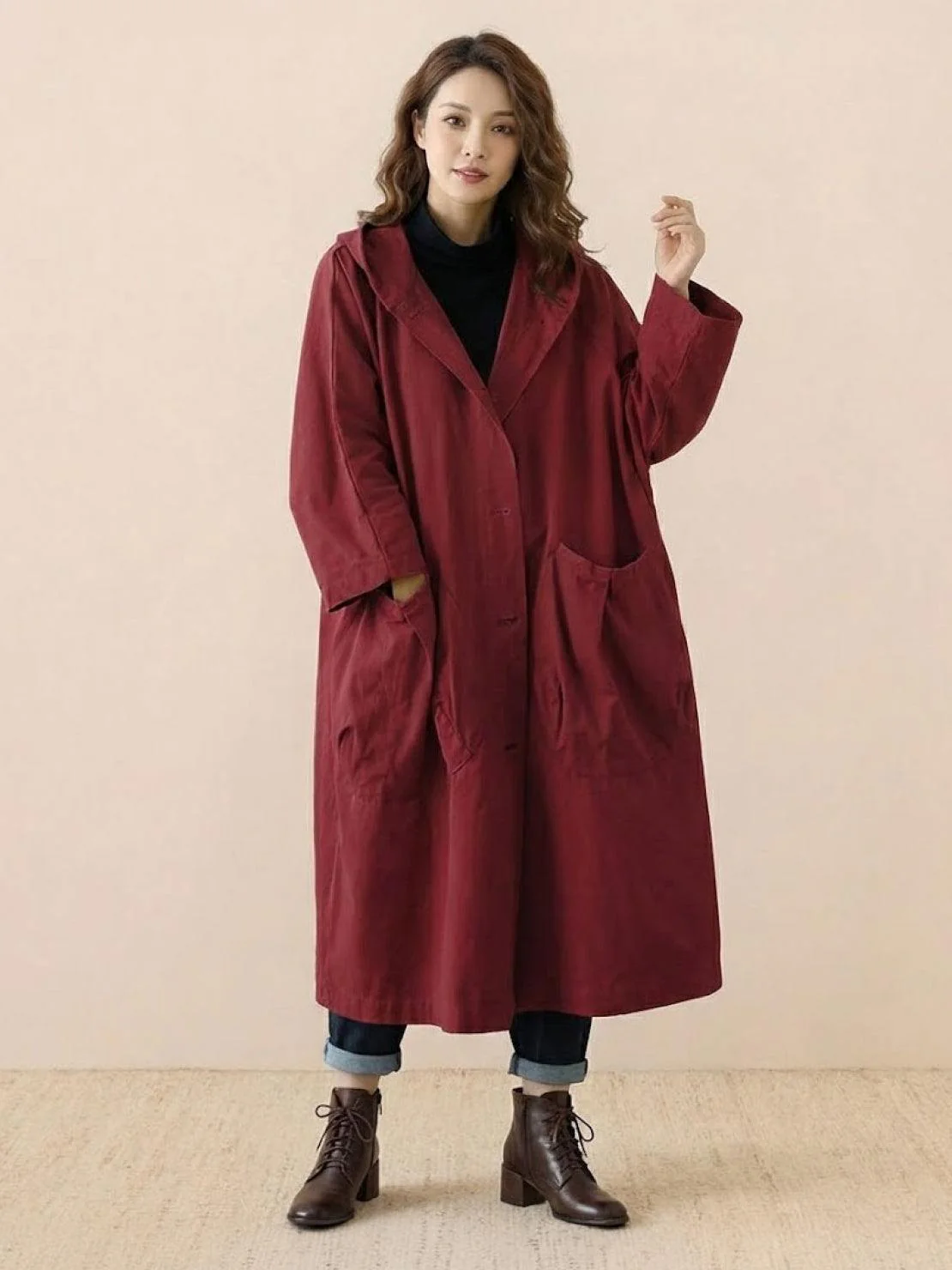 One Size Fits All Oversized Water Resistant Windbreaker Jacket - Image 3