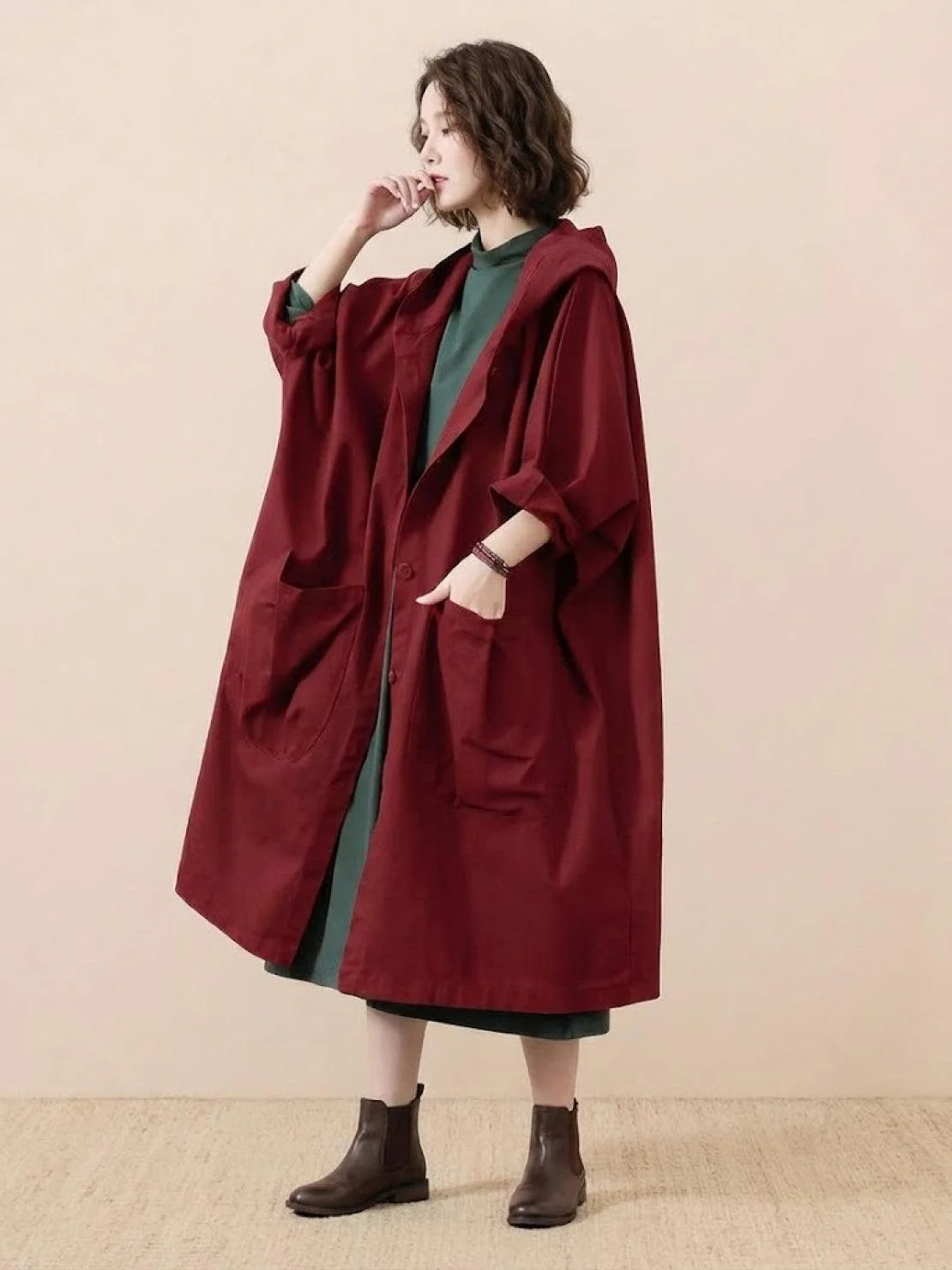 One Size Fits All Oversized Water Resistant Windbreaker Jacket - Image 5