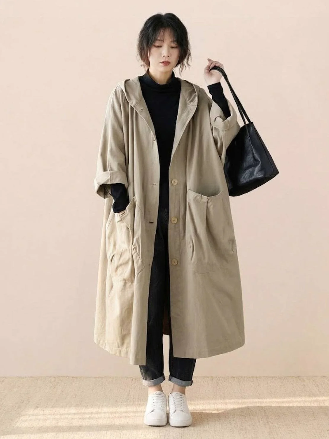 One Size Fits All Oversized Water Resistant Windbreaker Jacket - Image 7