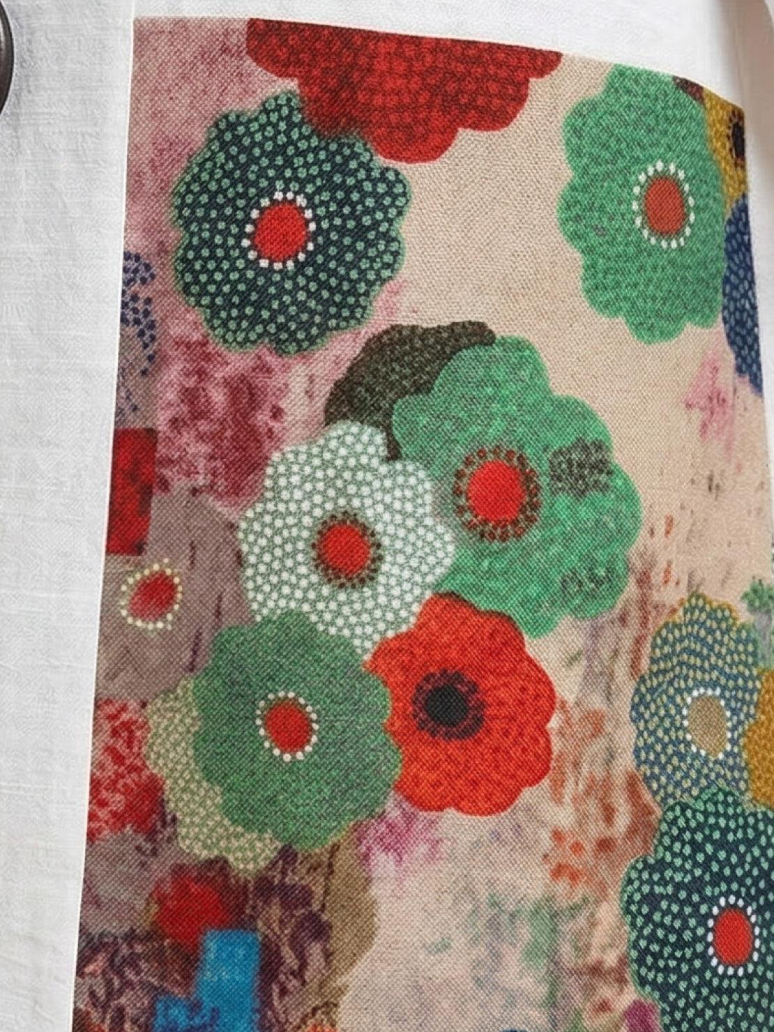 Oversized 100% Cotton Linen Floral Shirt - Image 10