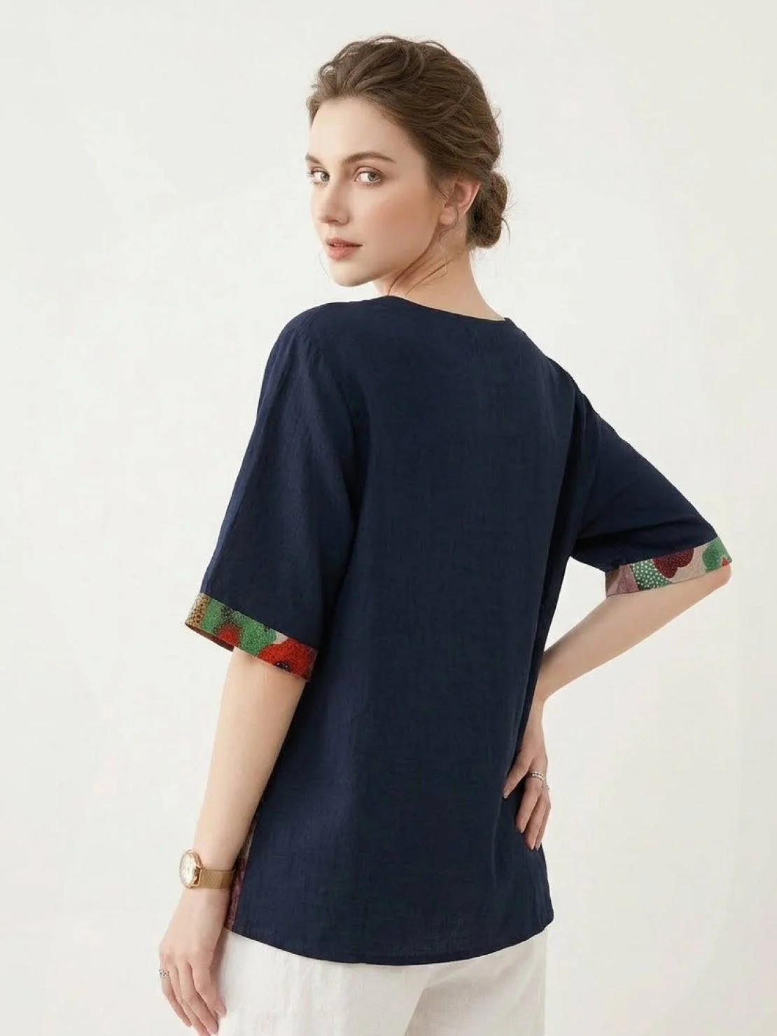 Oversized 100% Cotton Linen Floral Shirt - Image 13