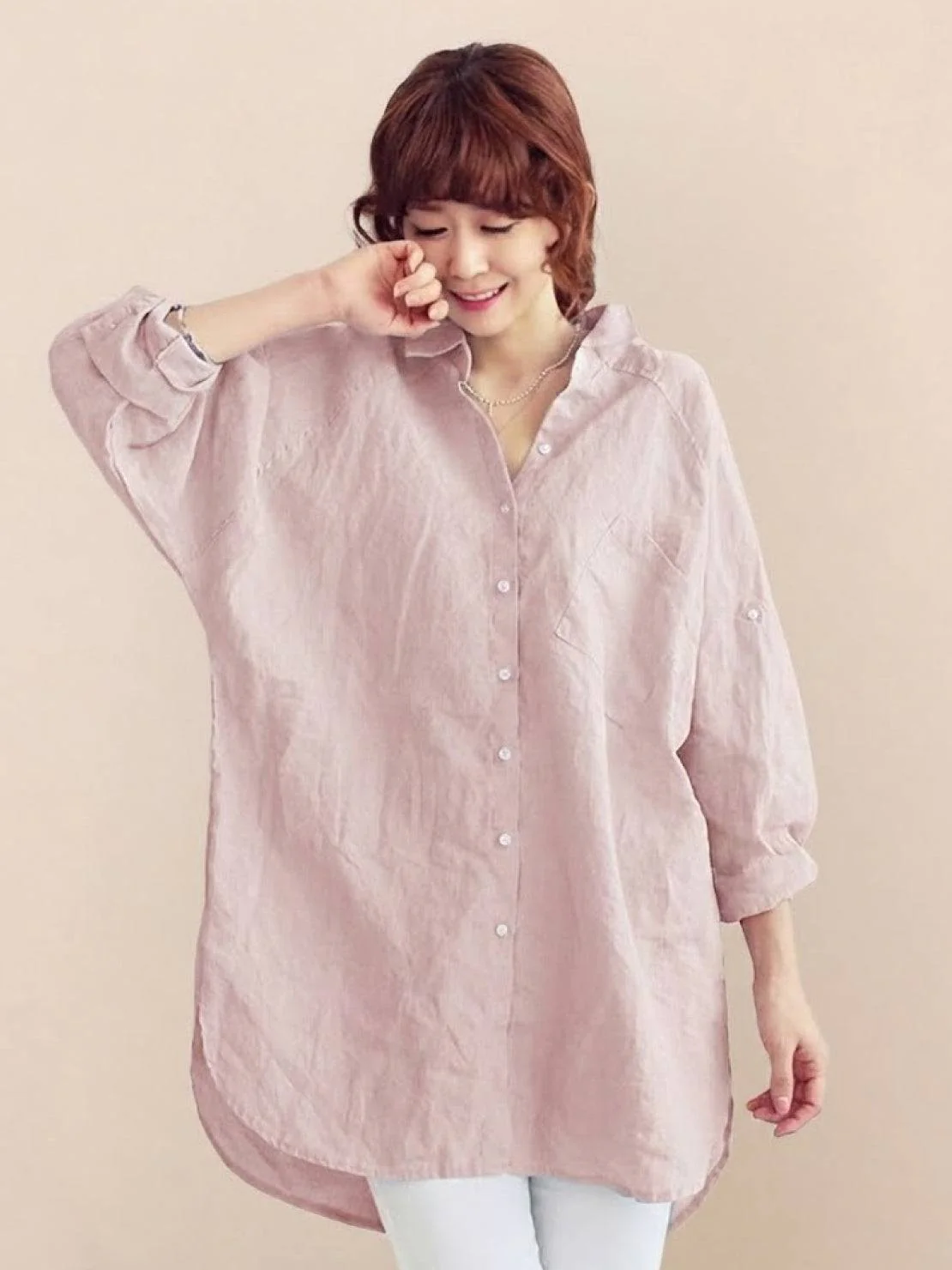 Oversized 100% Cotton Linen Shirt - Image 11