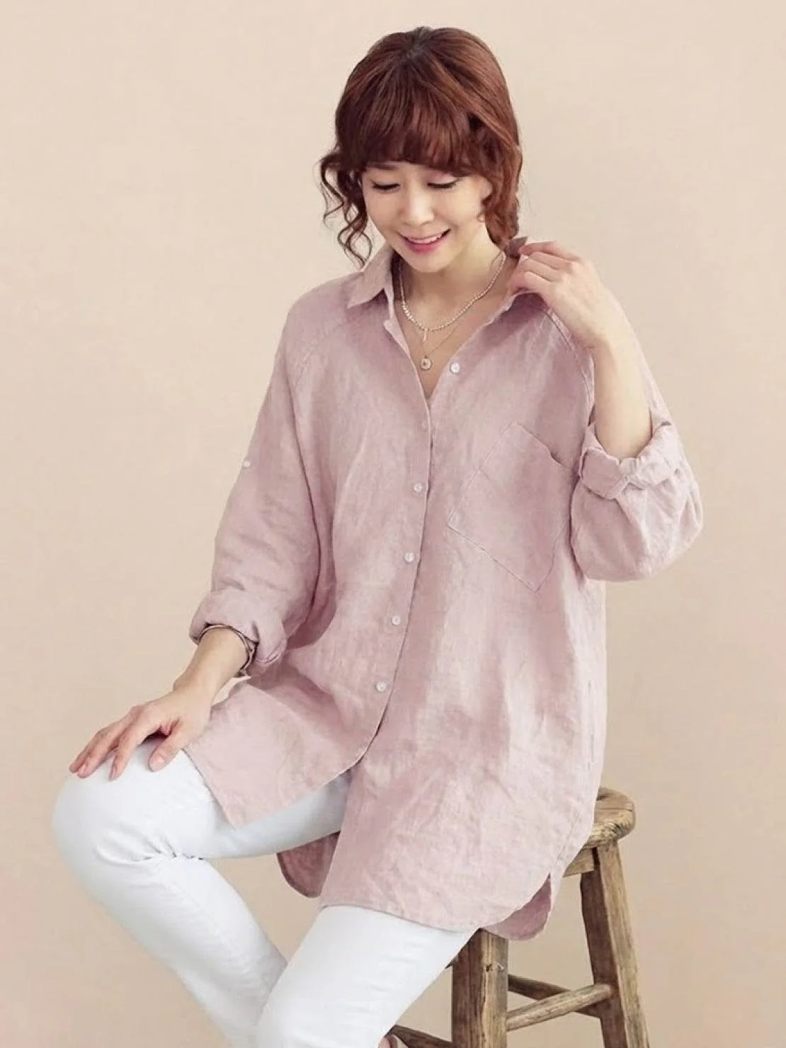 Oversized 100% Cotton Linen Shirt - Image 15