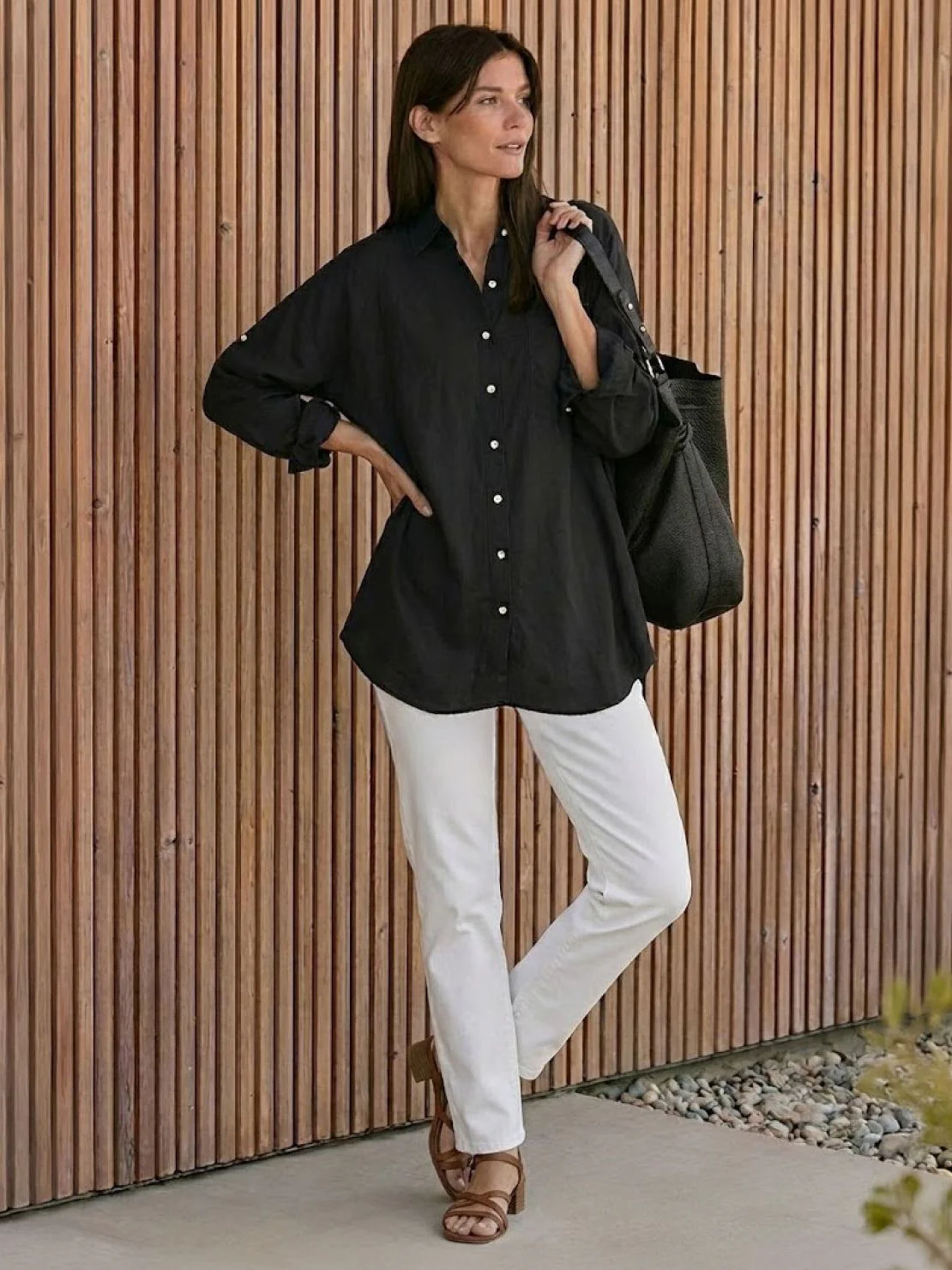 Oversized 100% Cotton Linen Shirt - Image 17