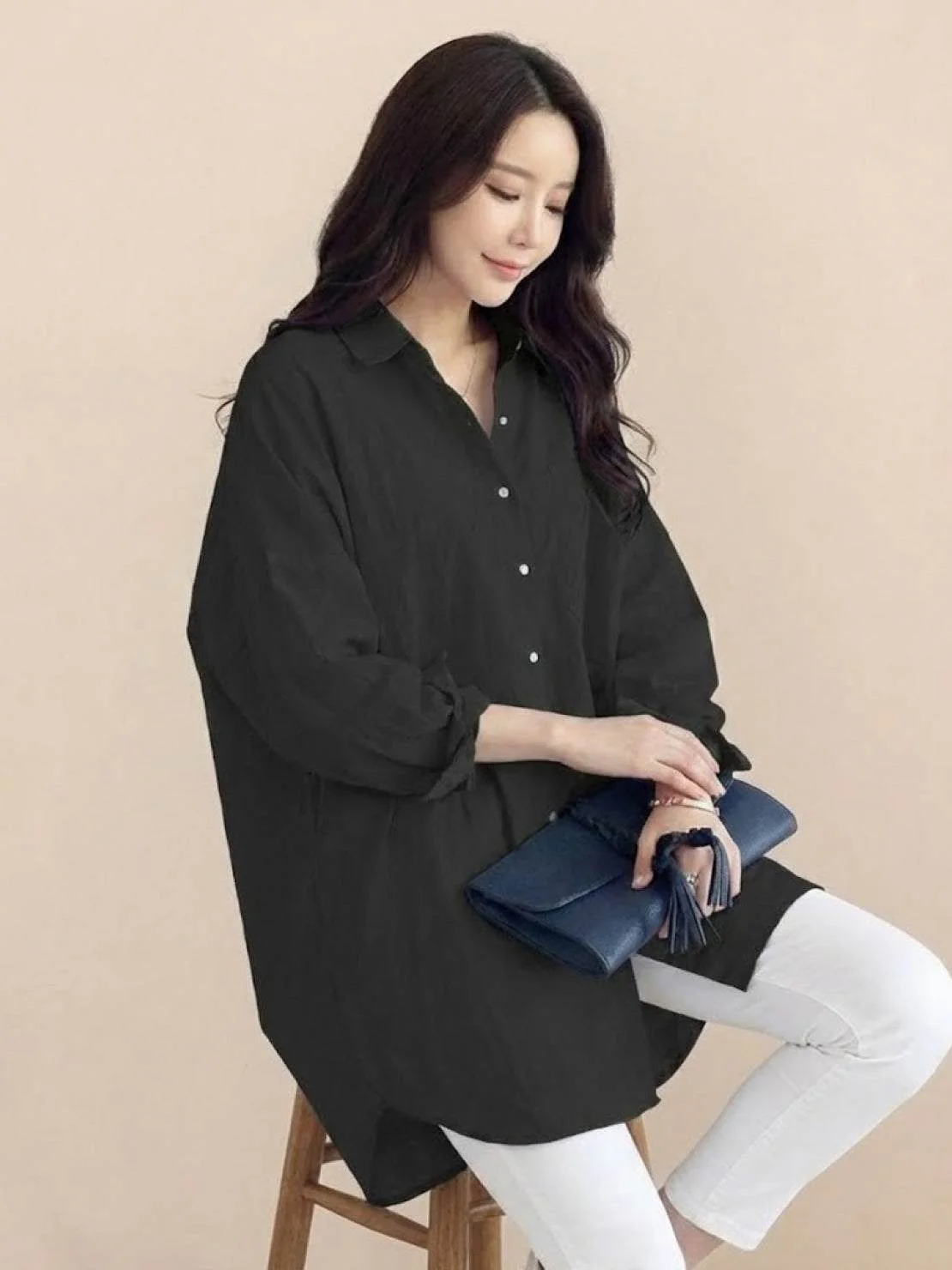 Oversized 100% Cotton Linen Shirt - Image 20