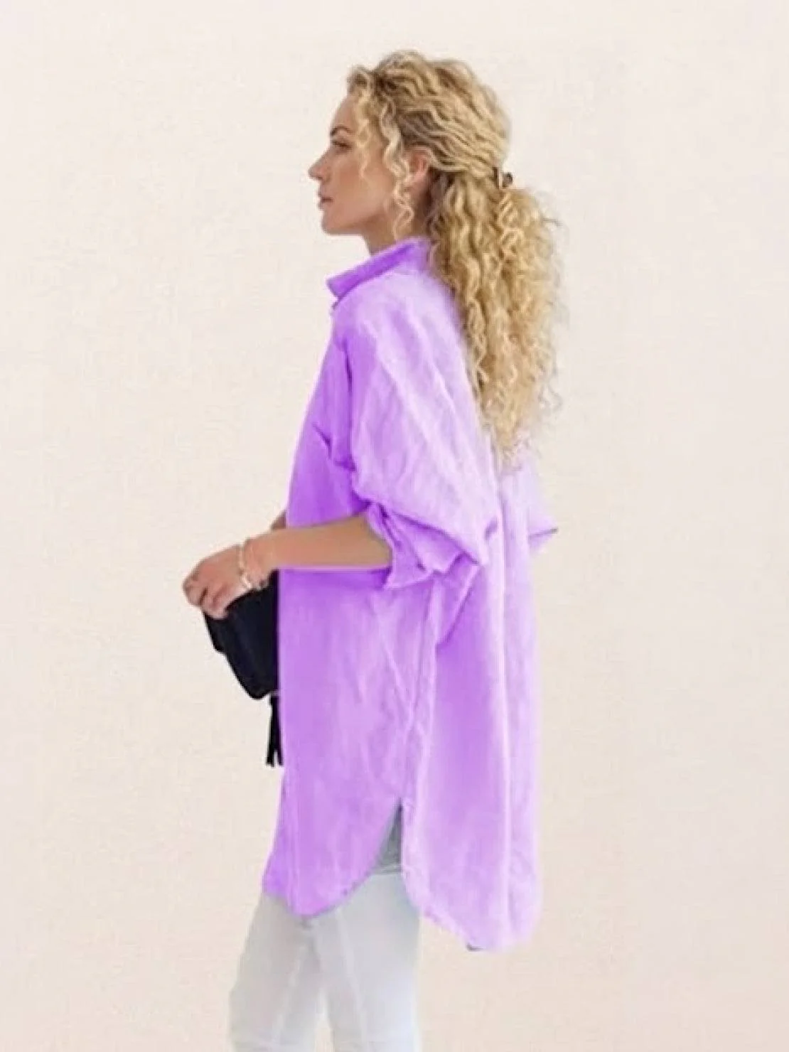 Oversized 100% Cotton Linen Shirt - Image 24