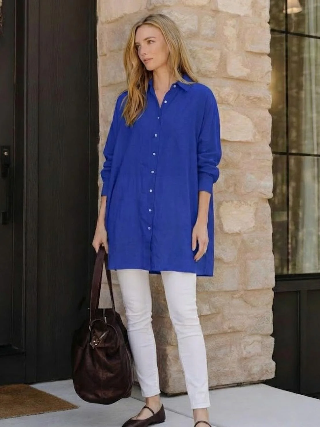 Oversized 100% Cotton Linen Shirt - Image 27