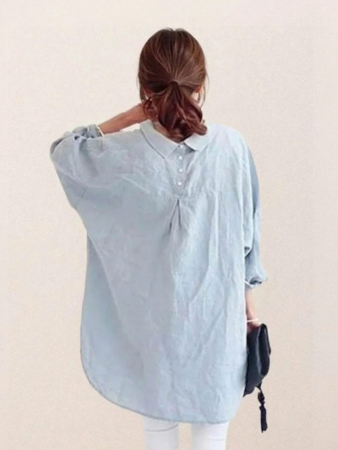 Oversized 100% Cotton Linen Shirt - Image 3