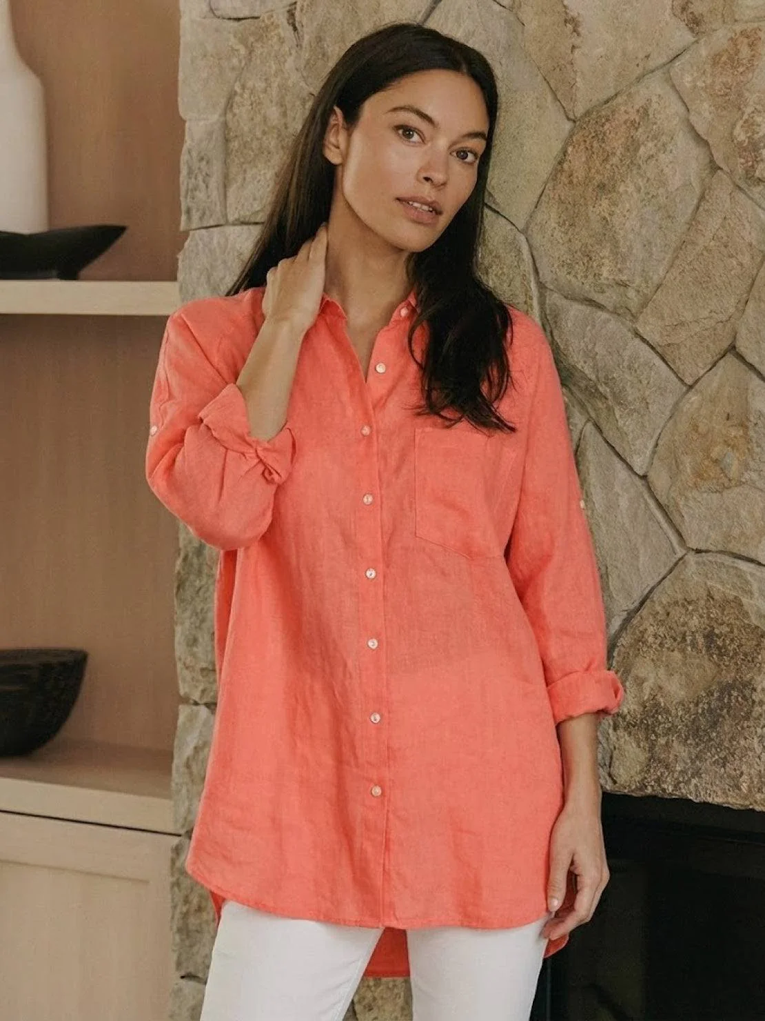 Oversized 100% Cotton Linen Shirt - Image 32