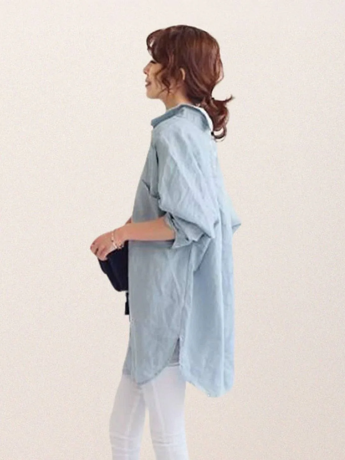 Oversized 100% Cotton Linen Shirt - Image 4