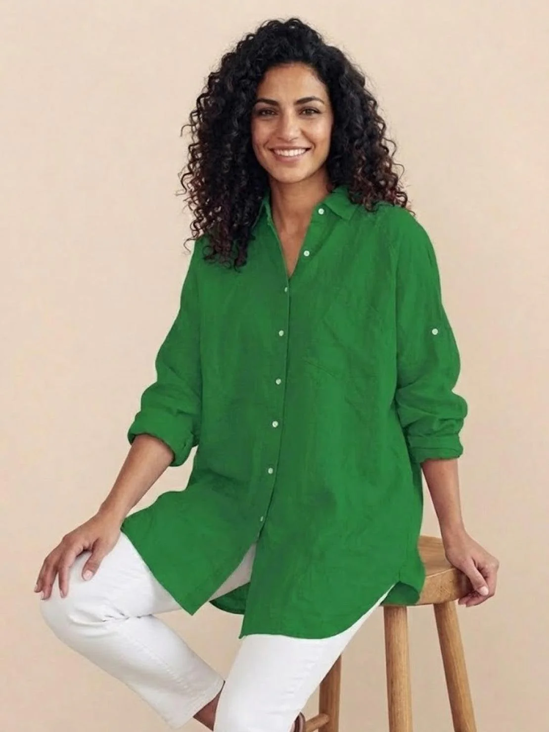 Oversized 100% Cotton Linen Shirt - Image 40