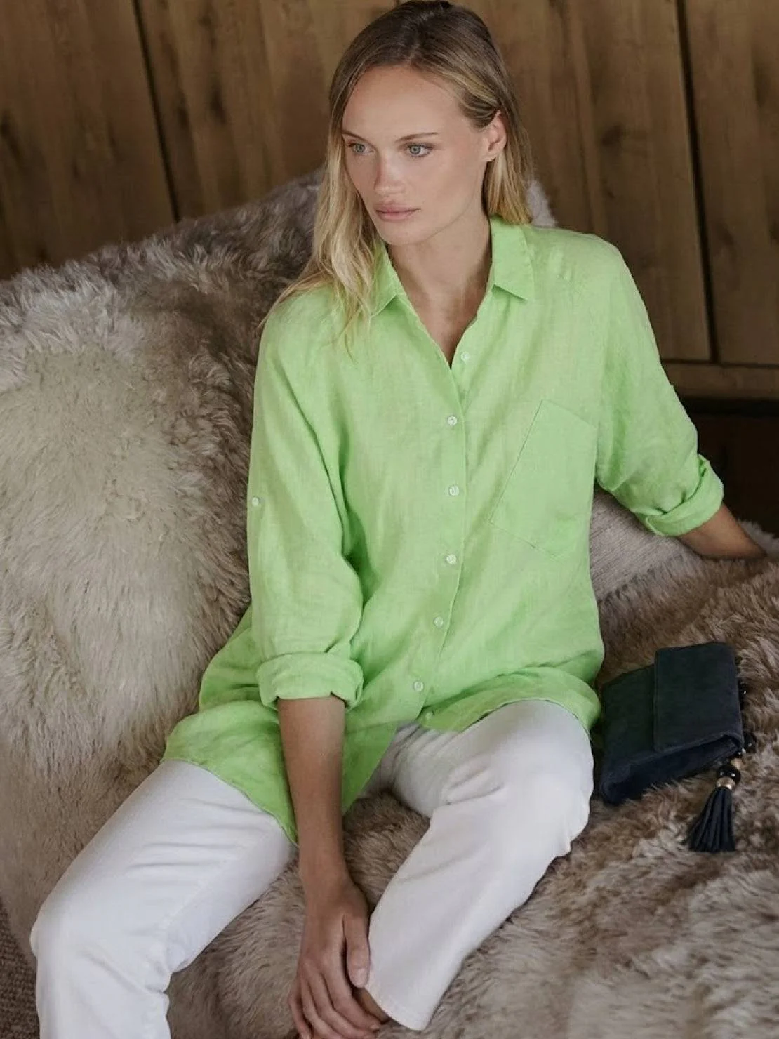 Oversized 100% Cotton Linen Shirt - Image 47