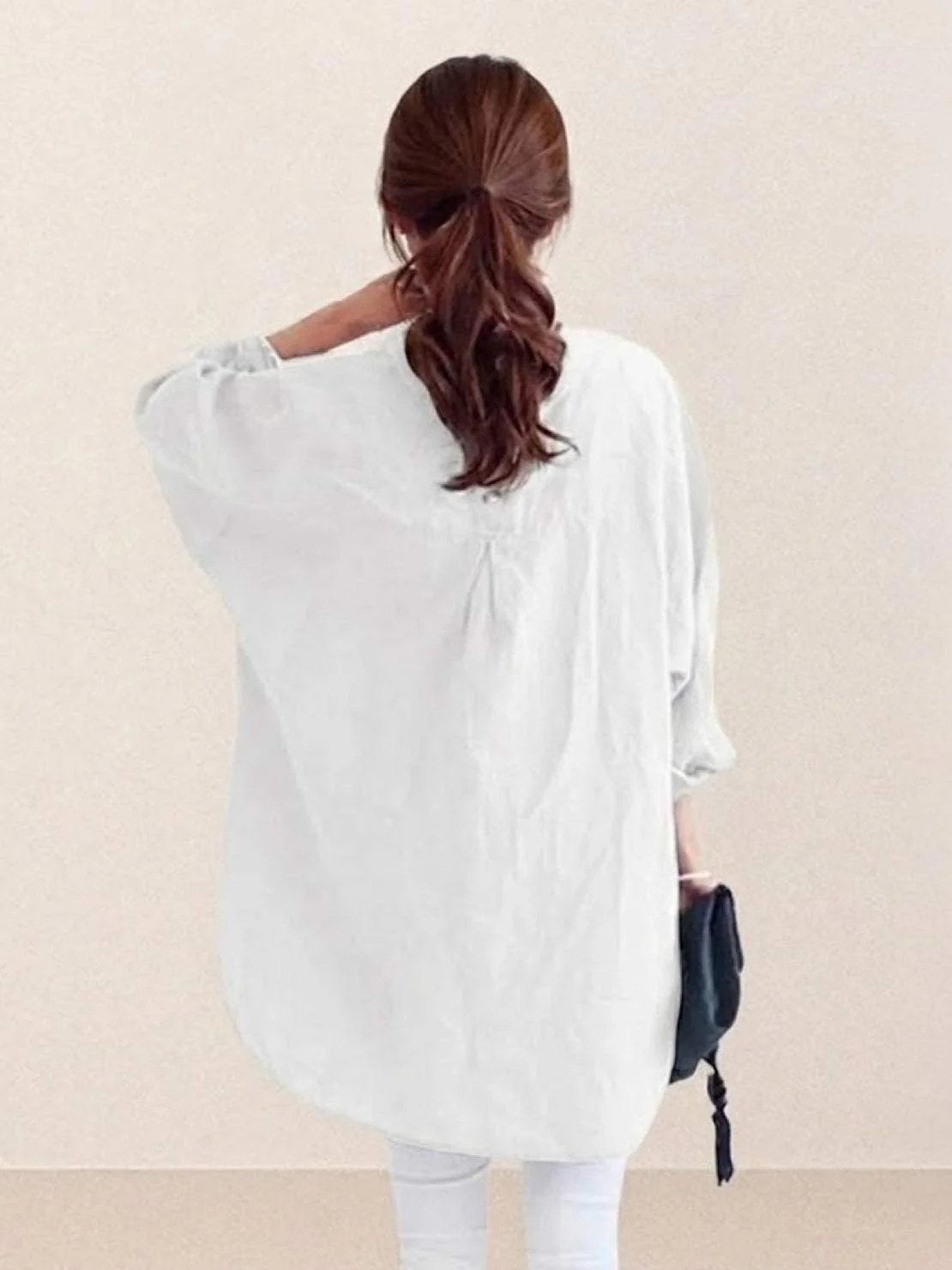 Oversized 100% Cotton Linen Shirt - Image 8