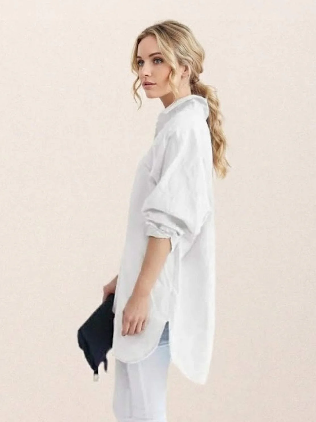 Oversized 100% Cotton Linen Shirt - Image 9