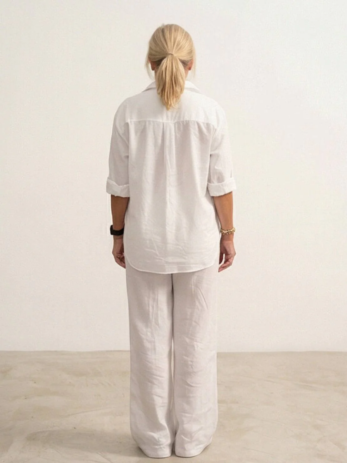 Oversized 100% Cotton Shirt and Wide-Leg Pants Co-ord Set - Image 17