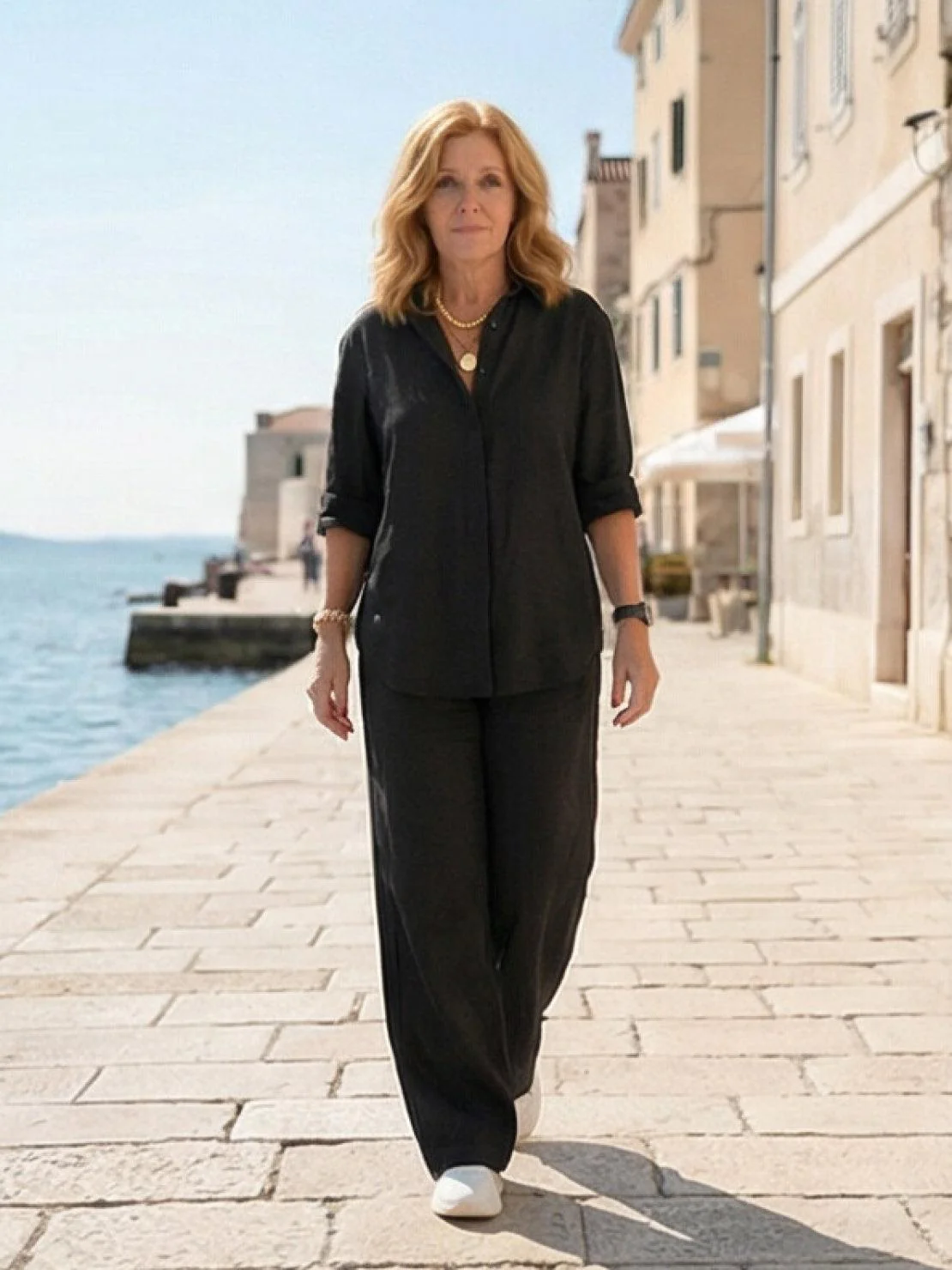 Oversized 100% Cotton Shirt and Wide-Leg Pants Co-ord Set - Image 50