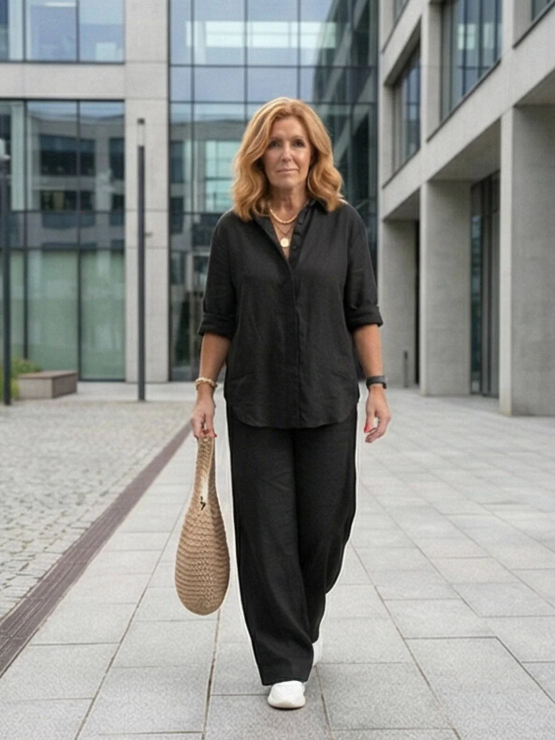 Oversized 100% Cotton Shirt and Wide-Leg Pants Co-ord Set - Image 51