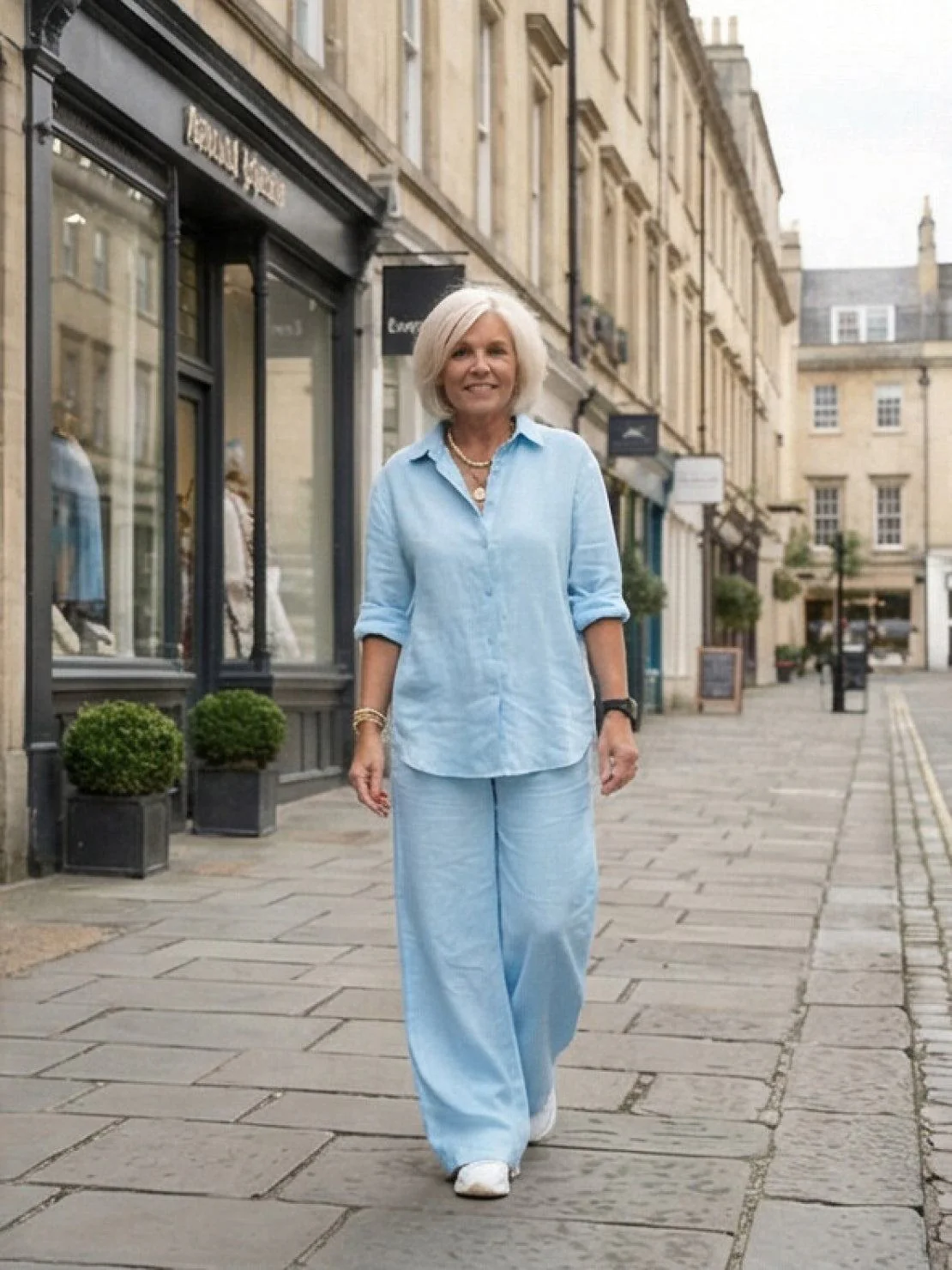 Oversized 100% Cotton Shirt and Wide-Leg Pants Co-ord Set - Image 57