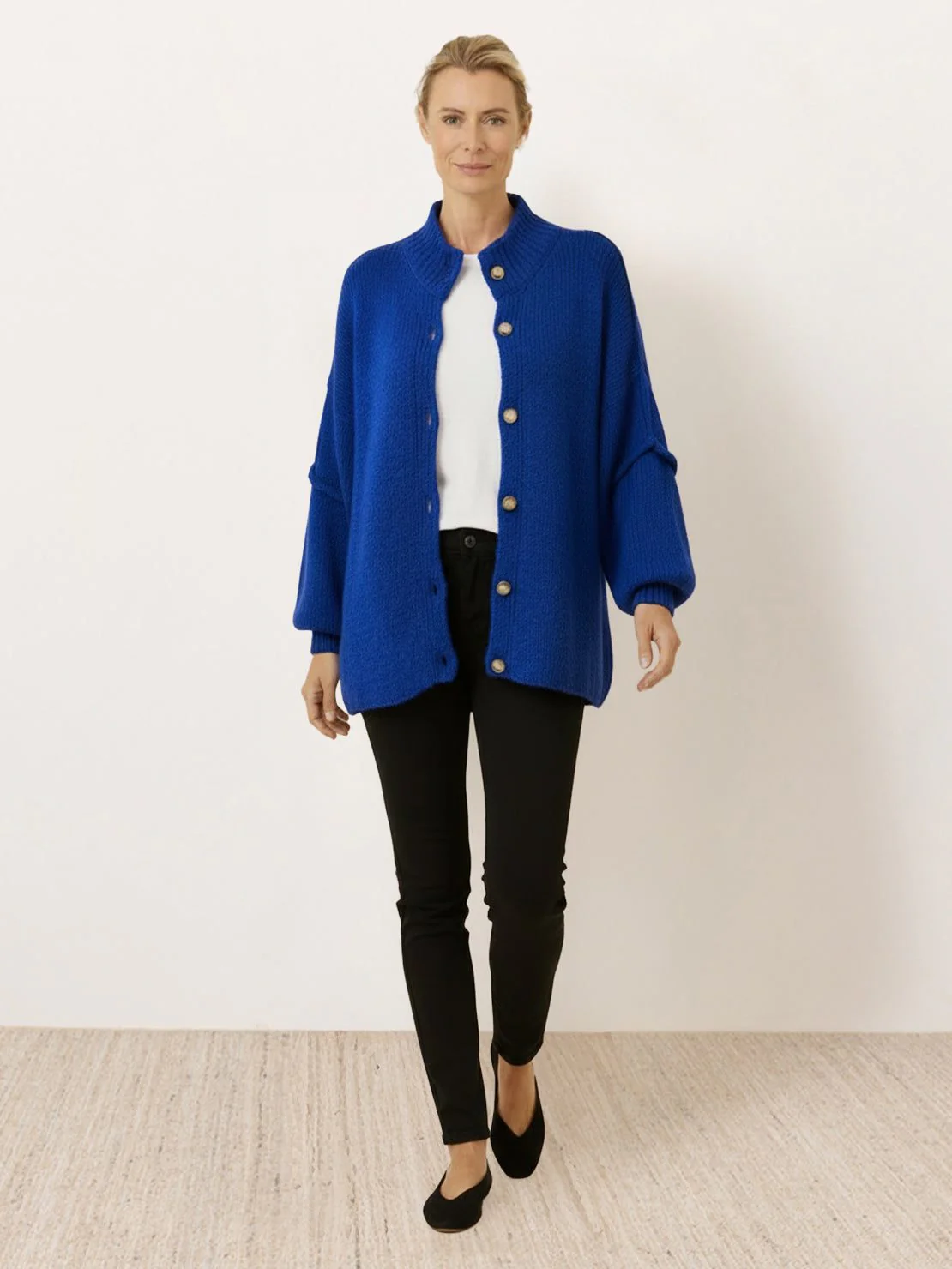 Oversized Button-Front Knit Cardigan - Image 28