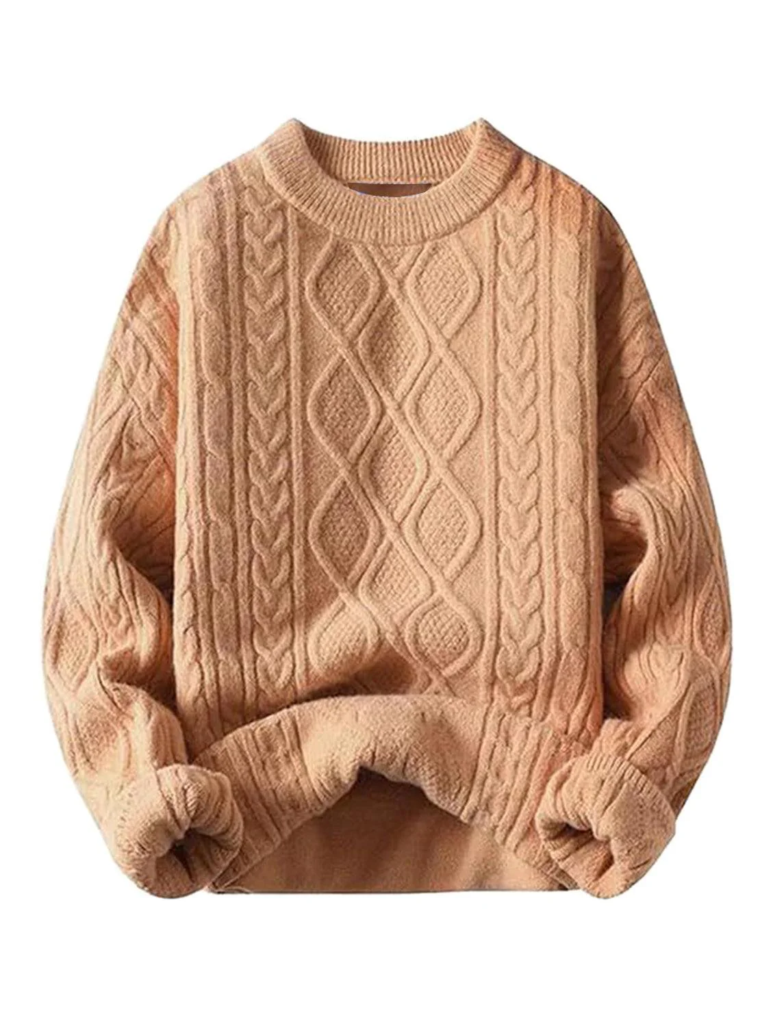 Oversized Cable-Knit Crewneck Sweater - Image 10