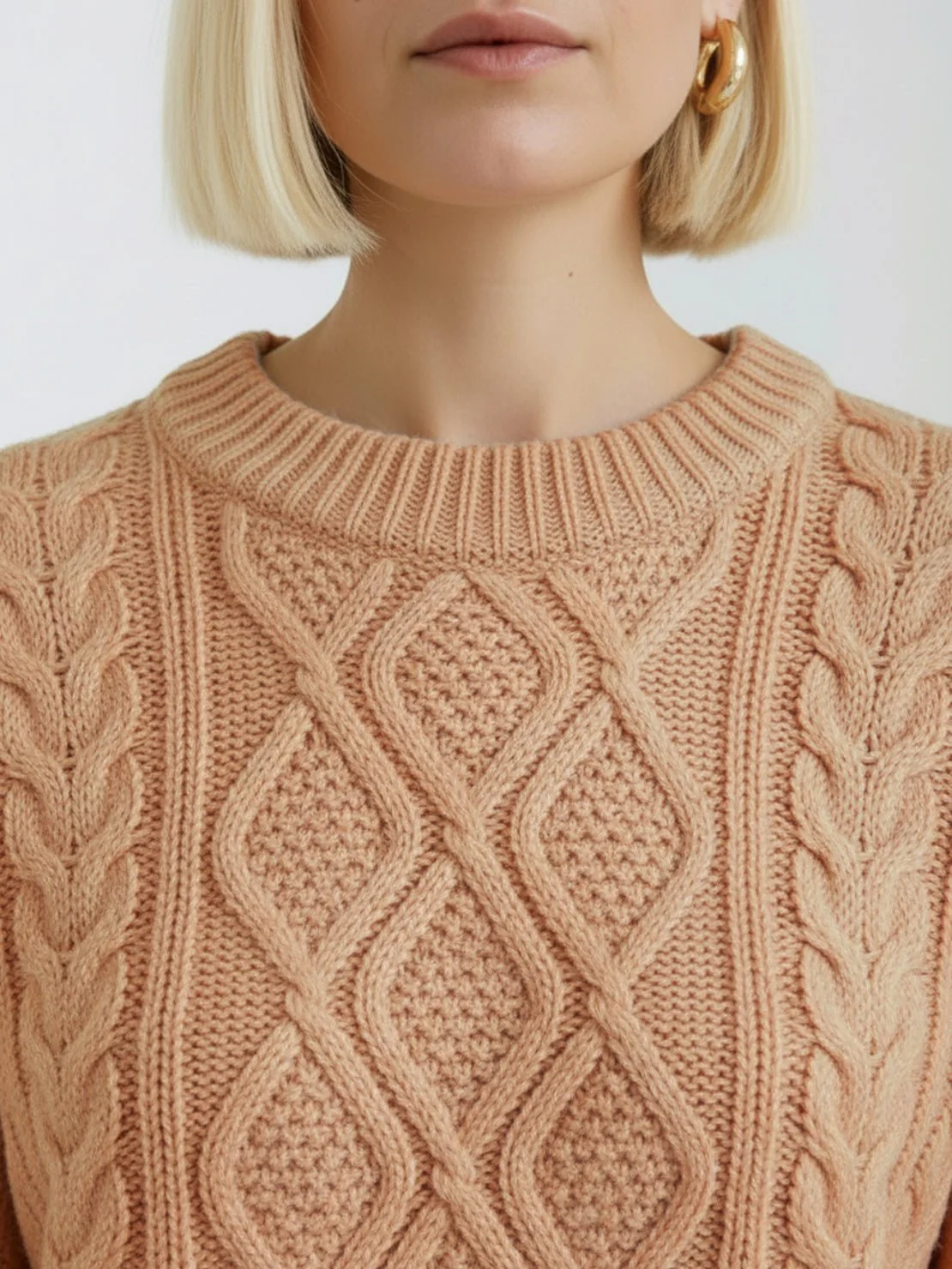 Oversized Cable-Knit Crewneck Sweater - Image 11