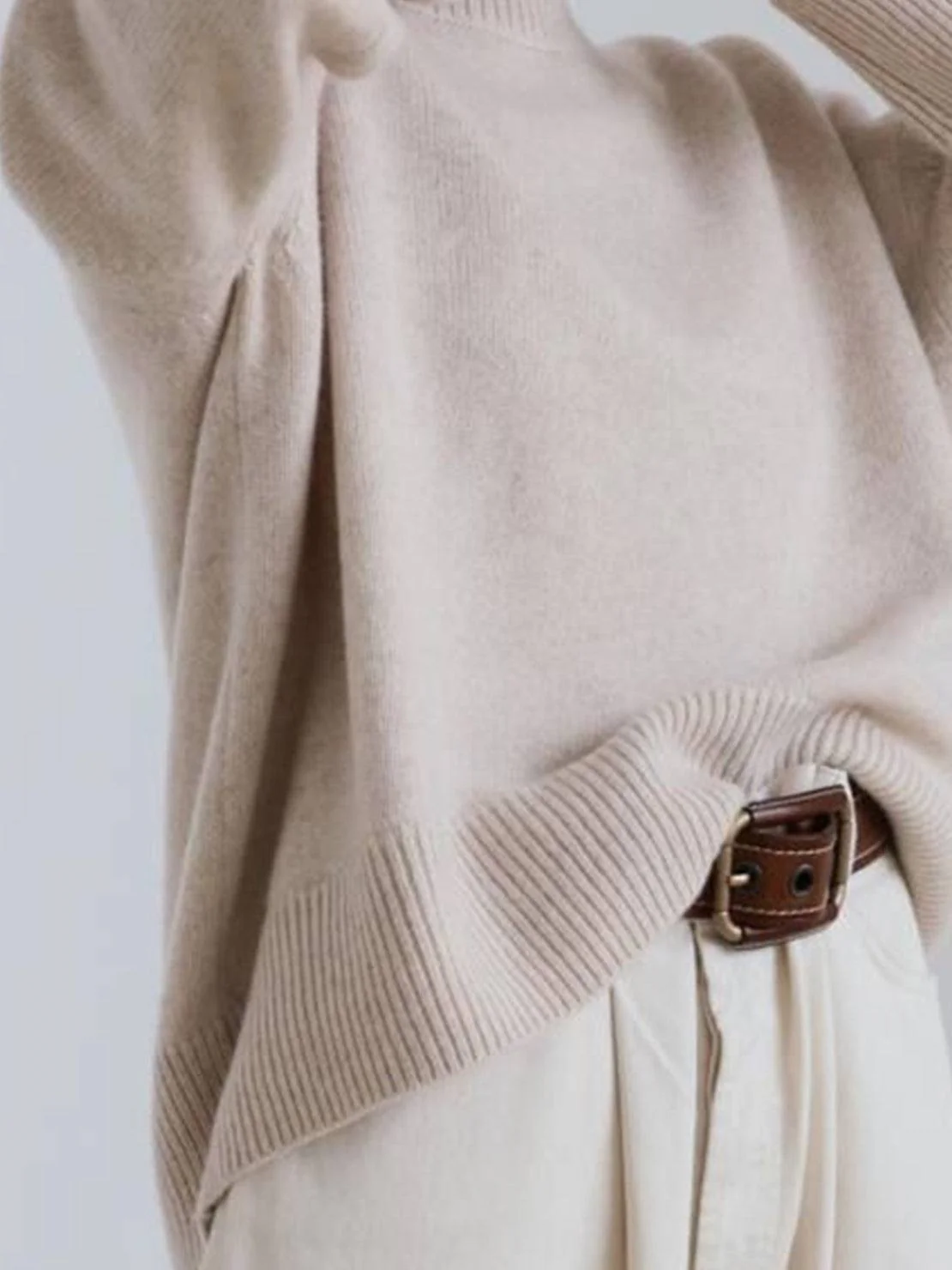 Oversized Crew Neck Knit Sweater - Image 17