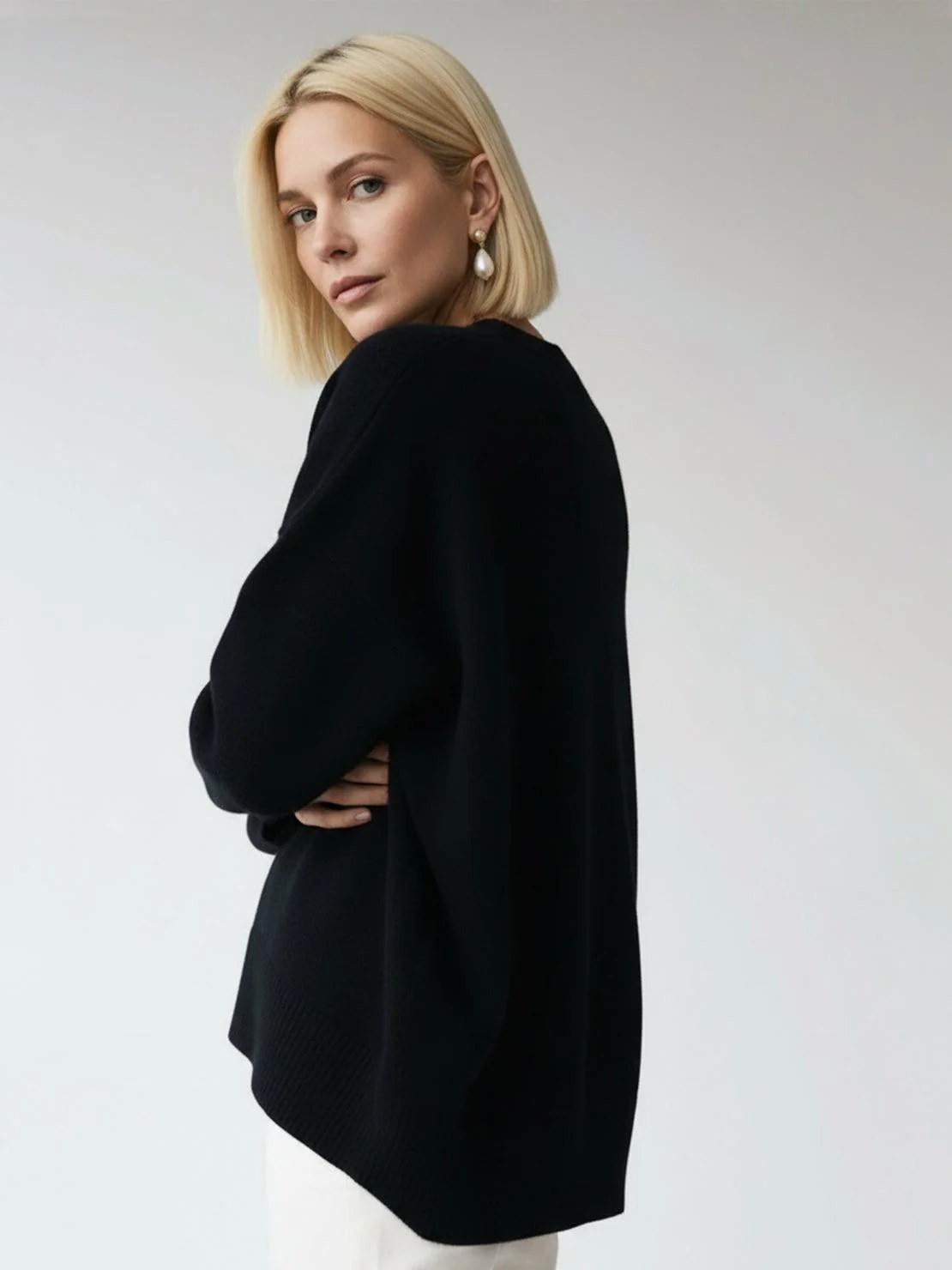 Oversized Crew Neck Knit Sweater - Image 50