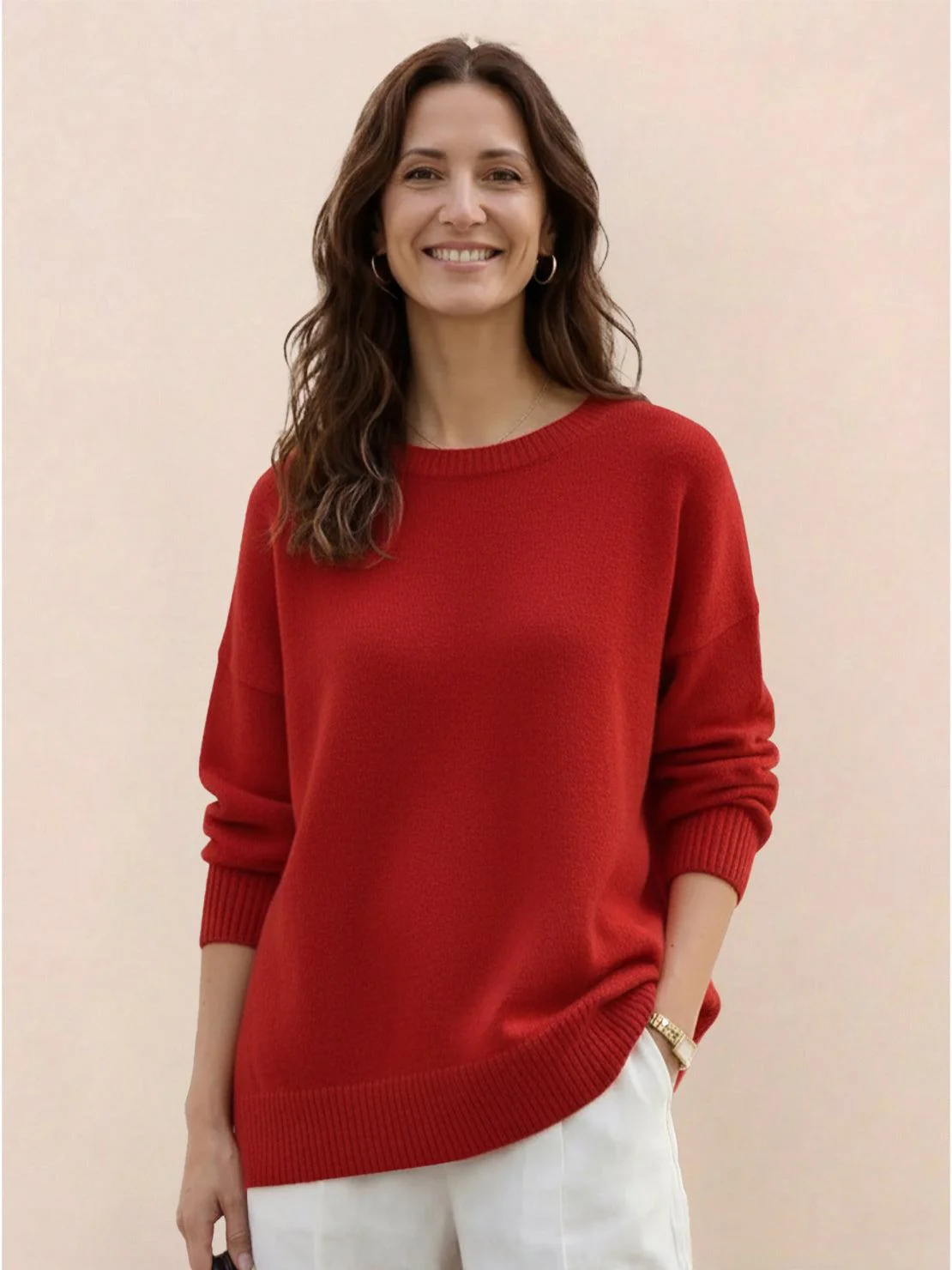 Oversized Crew Neck Knit Sweater - Image 7