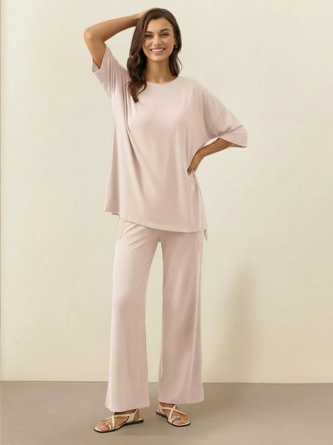 Oversized Long-Line Loungewear Set
