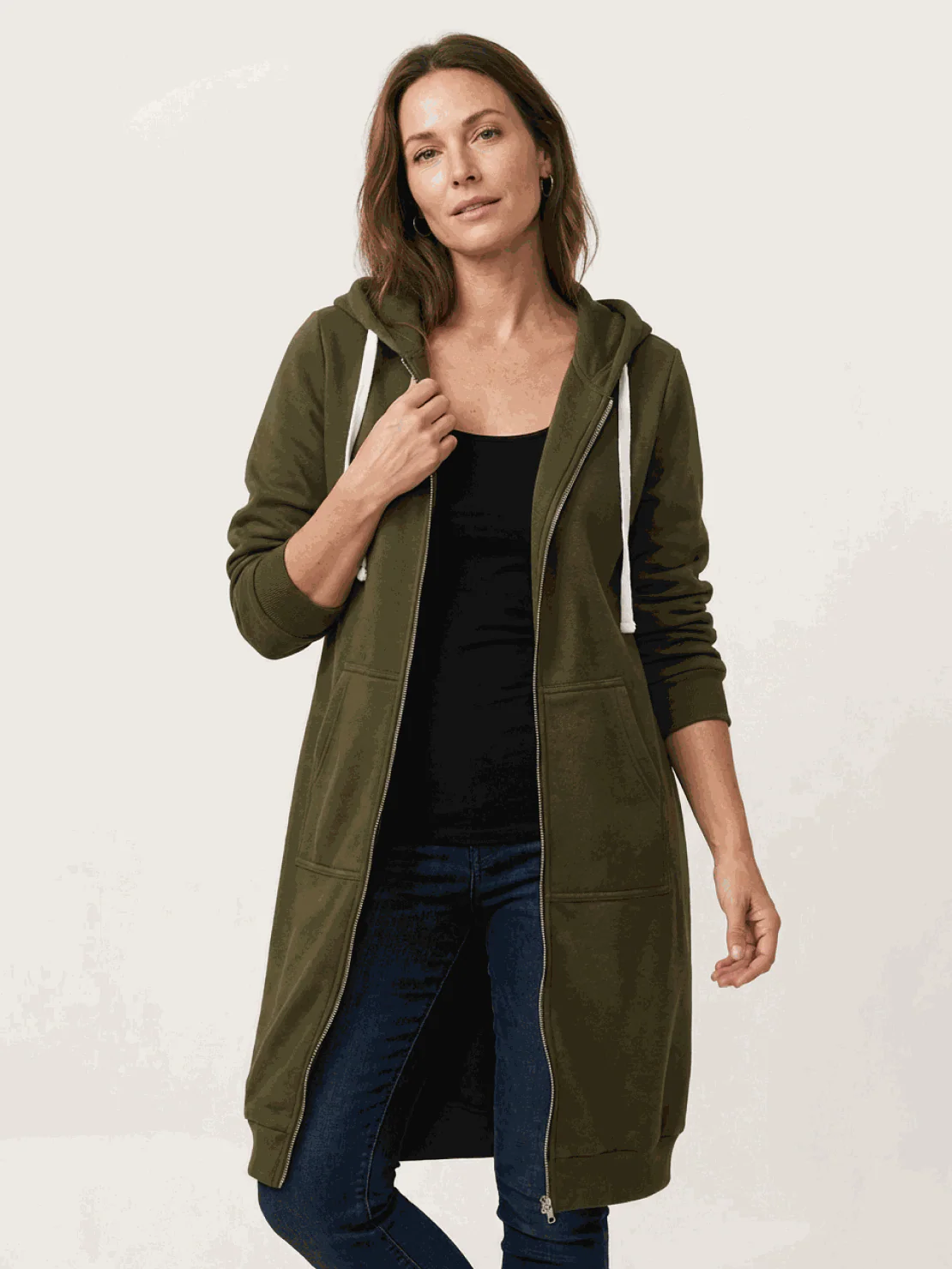 Oversized Long Zip Sweatshirt Hoodie - Image 13