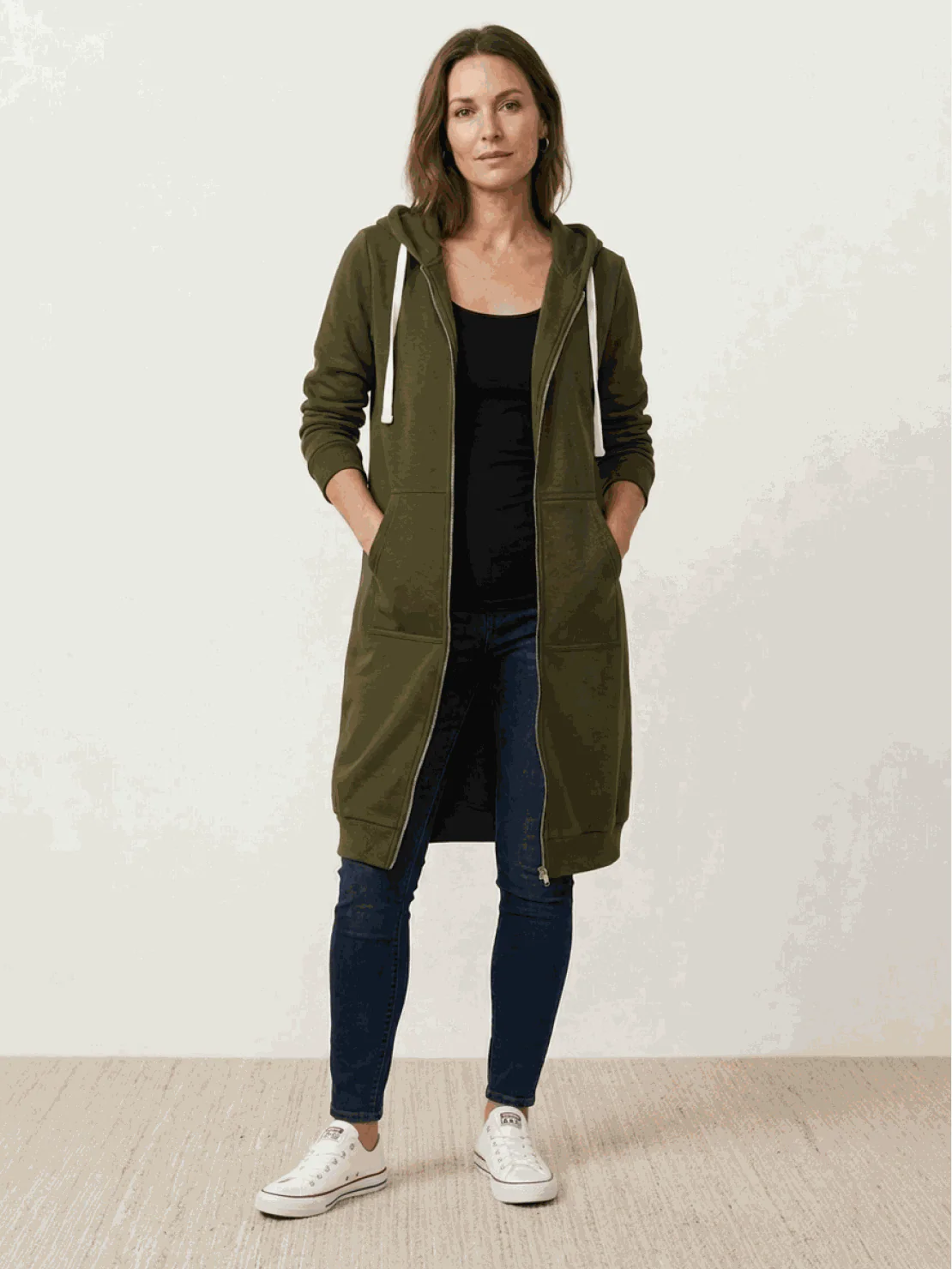 Oversized Long Zip Sweatshirt Hoodie - Image 15