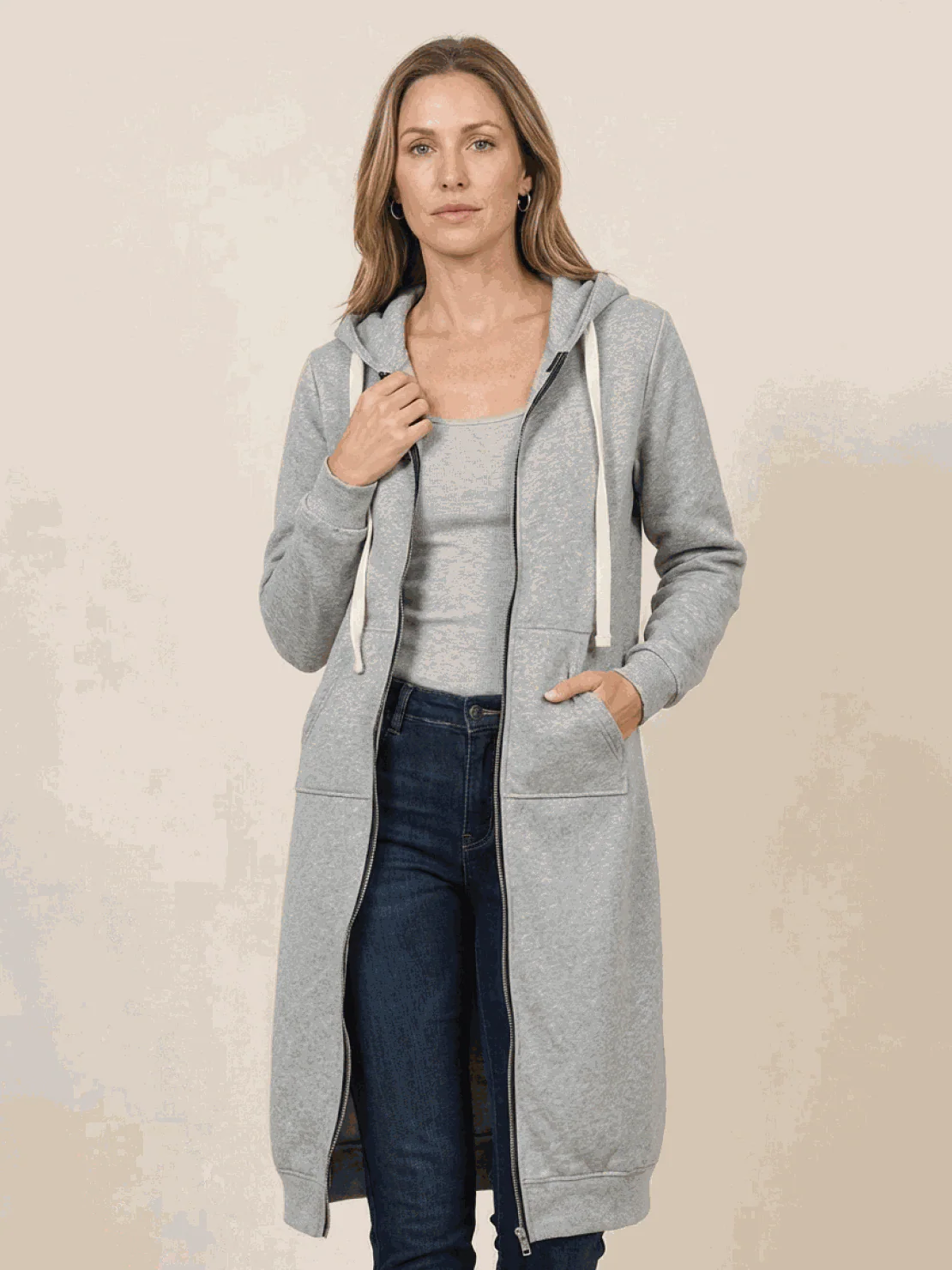 Oversized Long Zip Sweatshirt Hoodie - Image 19