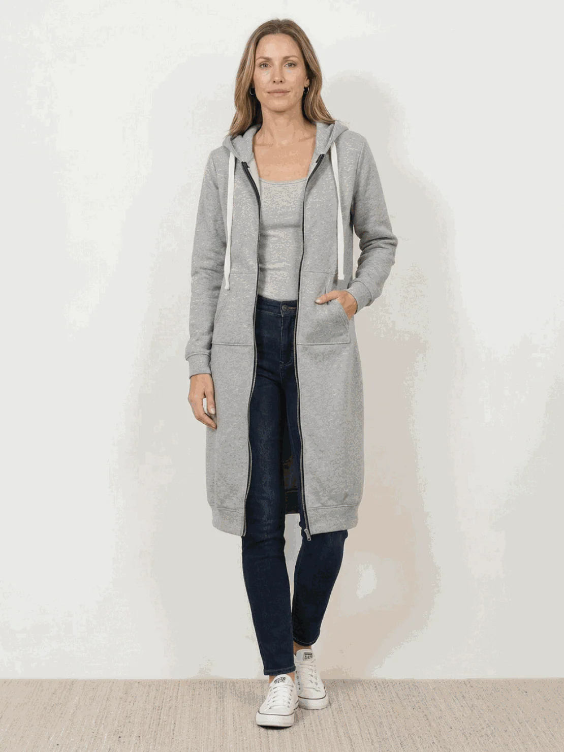 Oversized Long Zip Sweatshirt Hoodie - Image 21