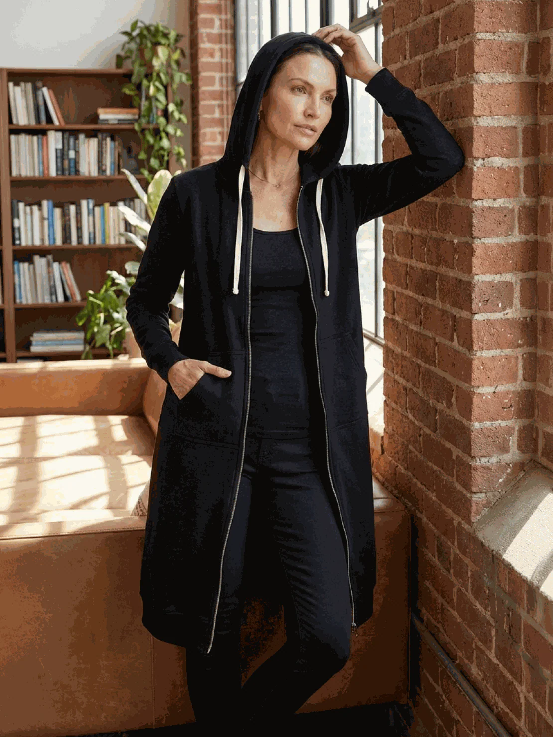 Oversized Long Zip Sweatshirt Hoodie - Image 26