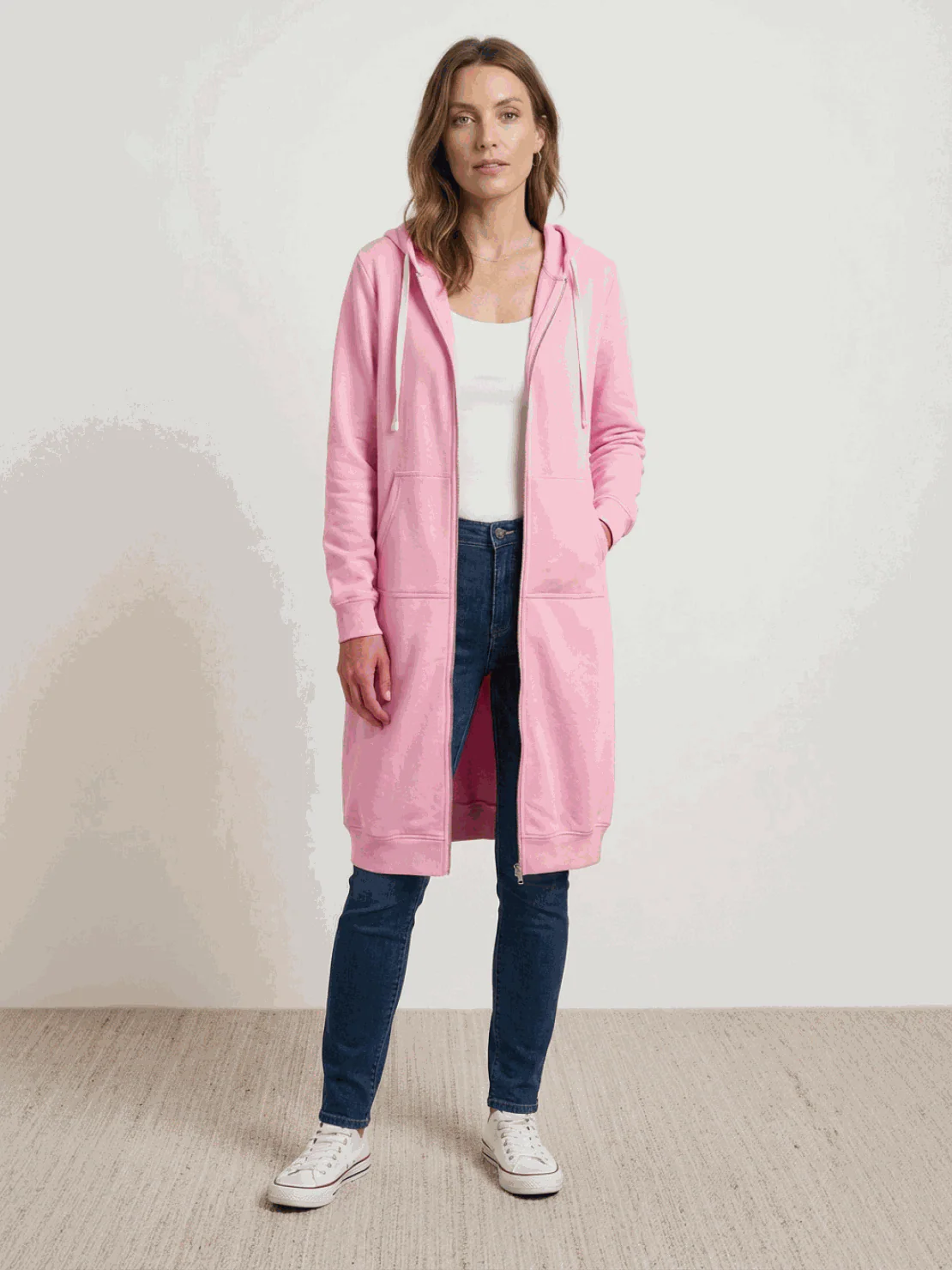Oversized Long Zip Sweatshirt Hoodie - Image 3
