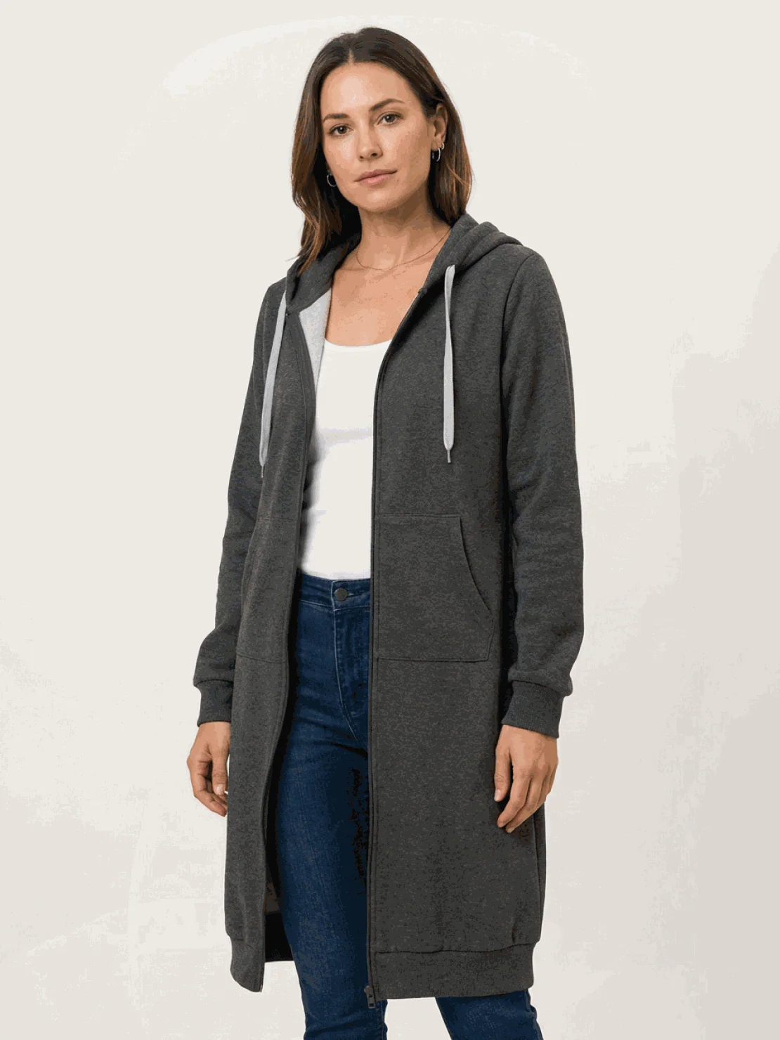 Oversized Long Zip Sweatshirt Hoodie - Image 31
