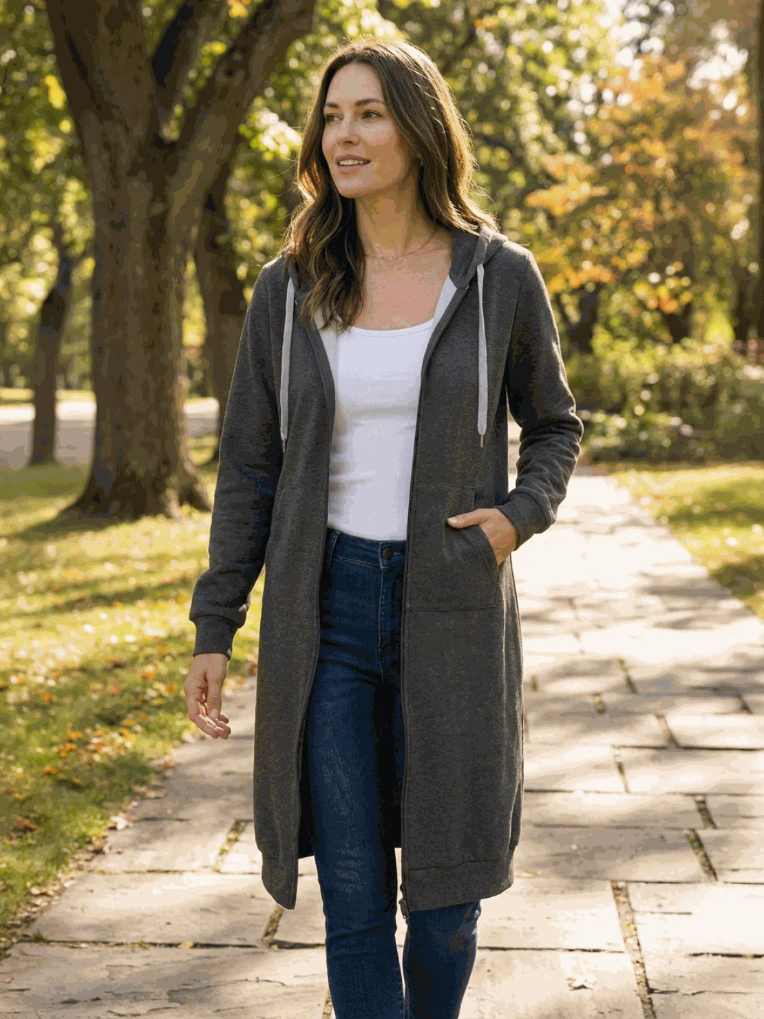 Oversized Long Zip Sweatshirt Hoodie - Image 32