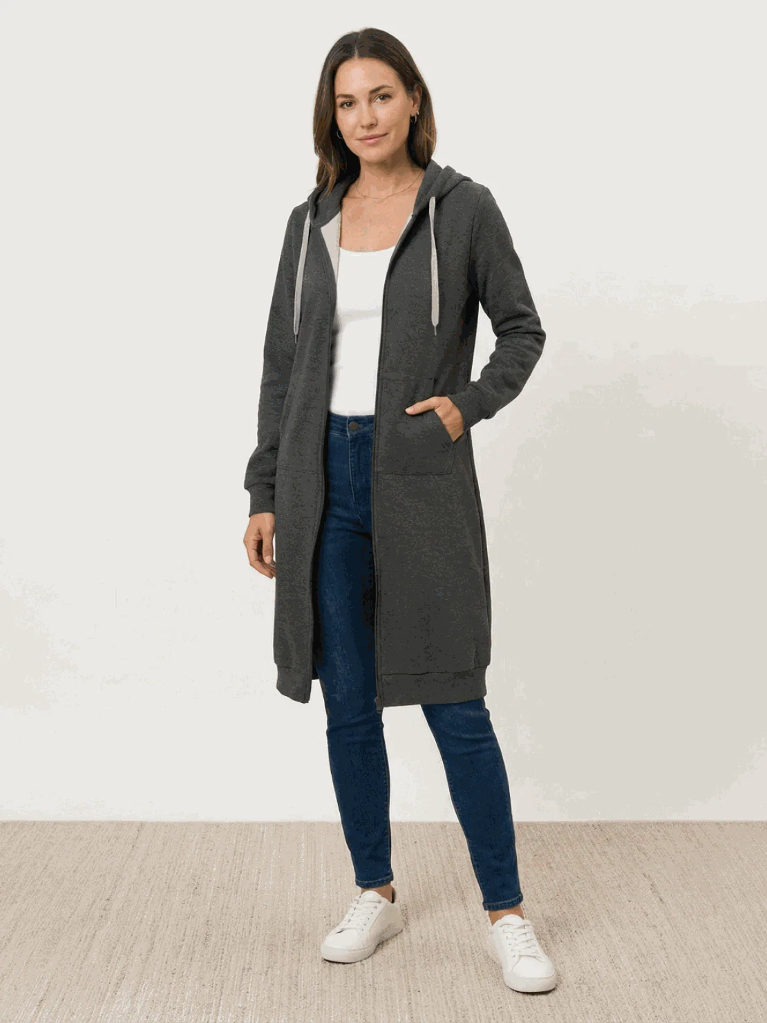Oversized Long Zip Sweatshirt Hoodie - Image 33