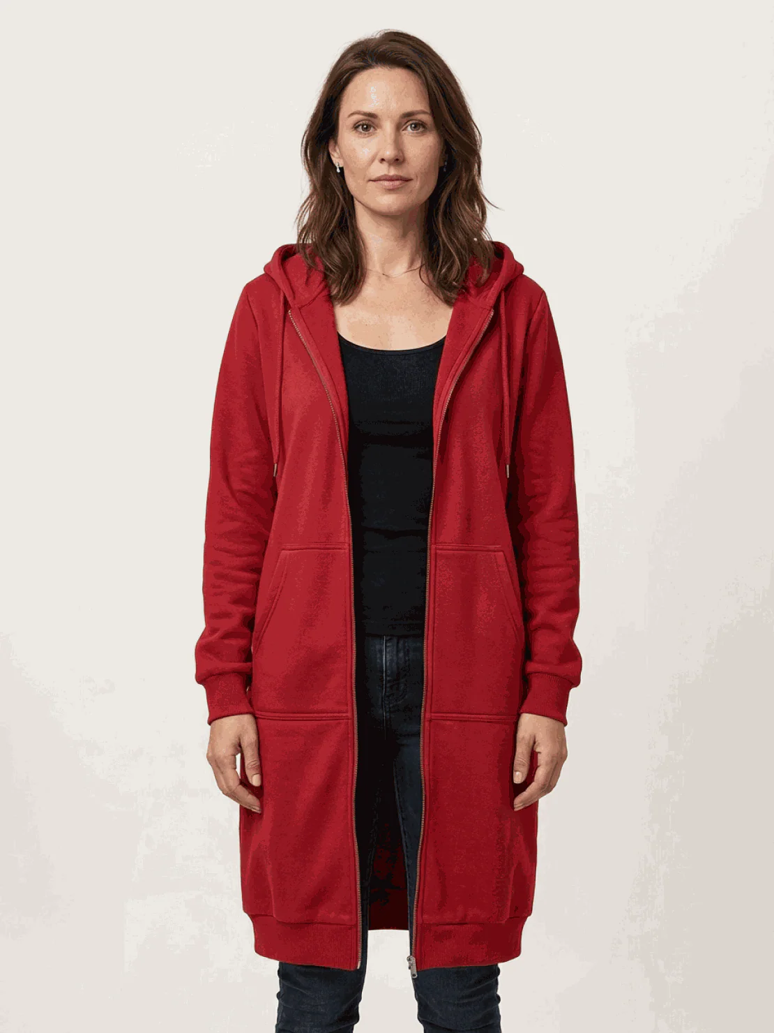Oversized Long Zip Sweatshirt Hoodie - Image 7