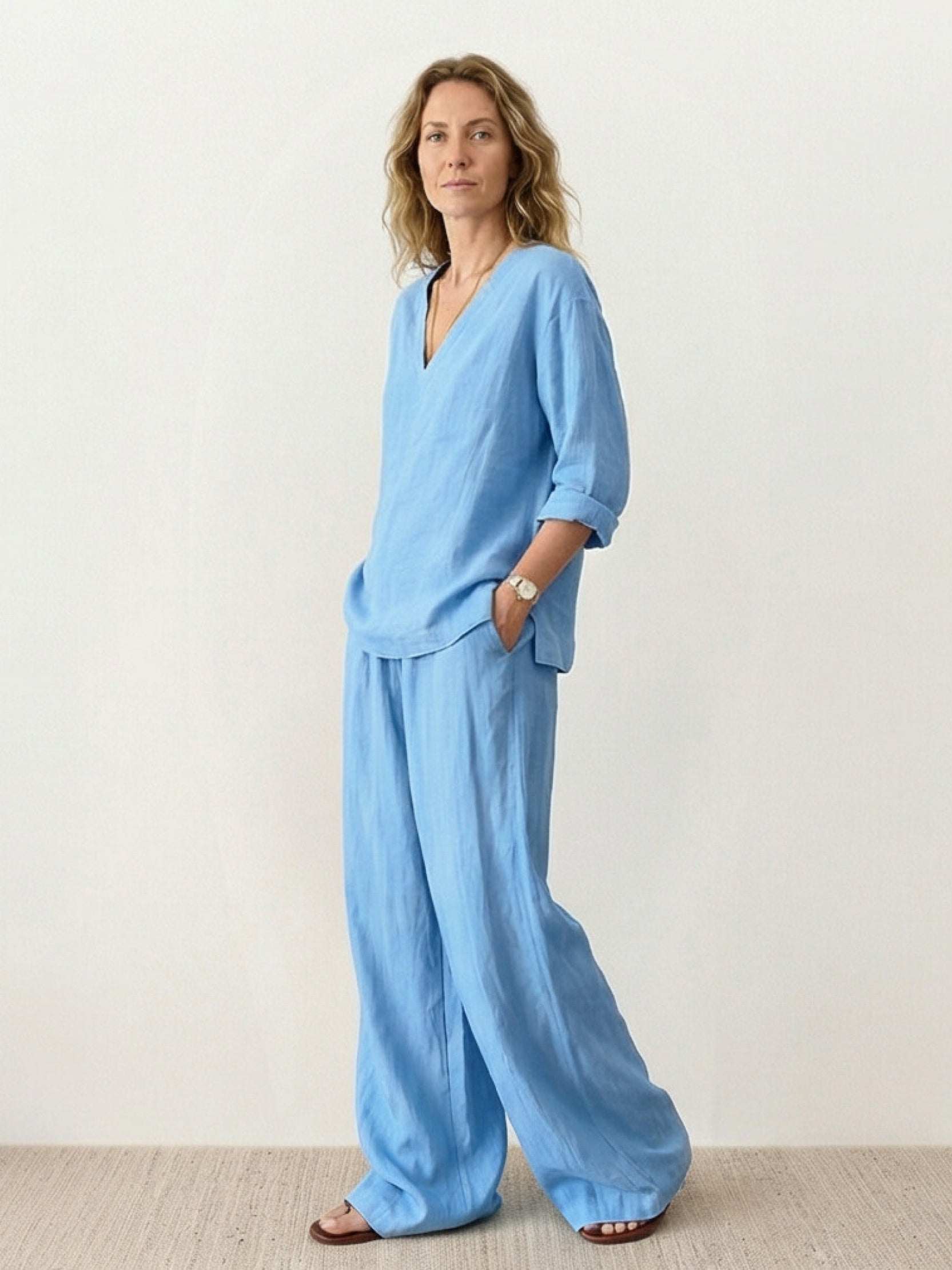 Oversized V-Neck Set - Image 3