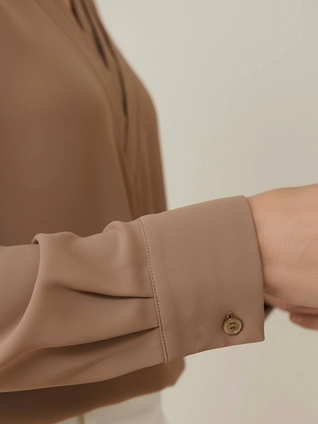 Pleated V-Neck Long-Sleeve - Image 5