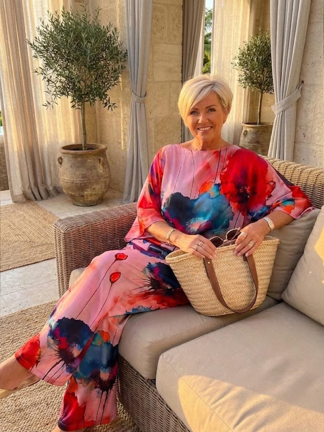 Plus Size Vibrant Floral Matching Set - Image 10