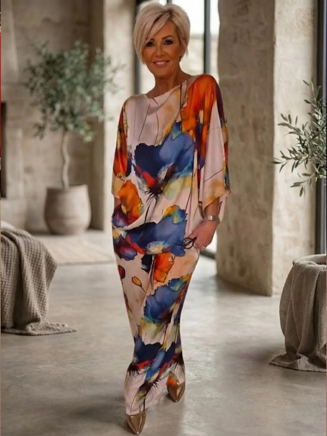 Plus Size Vibrant Floral Matching Set - Image 15