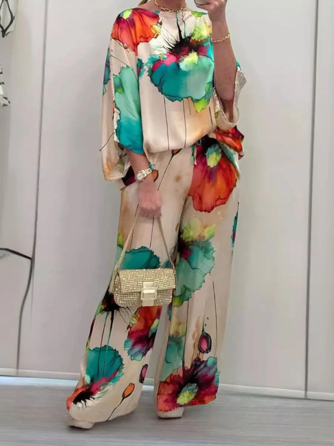 Plus Size Vibrant Floral Matching Set - Image 21