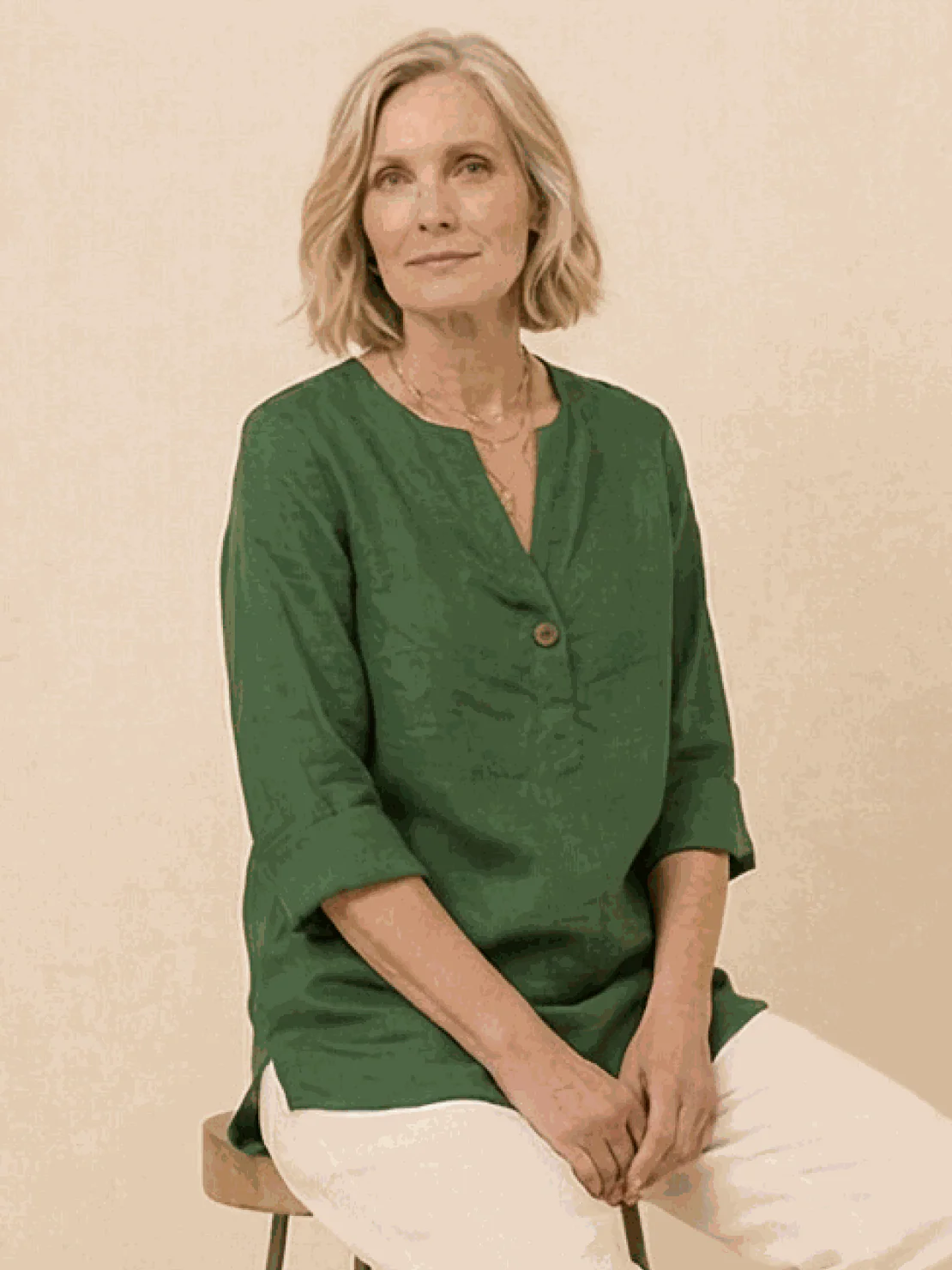 Pure Linen Age-Defying Button Detail Shirt - Image 22
