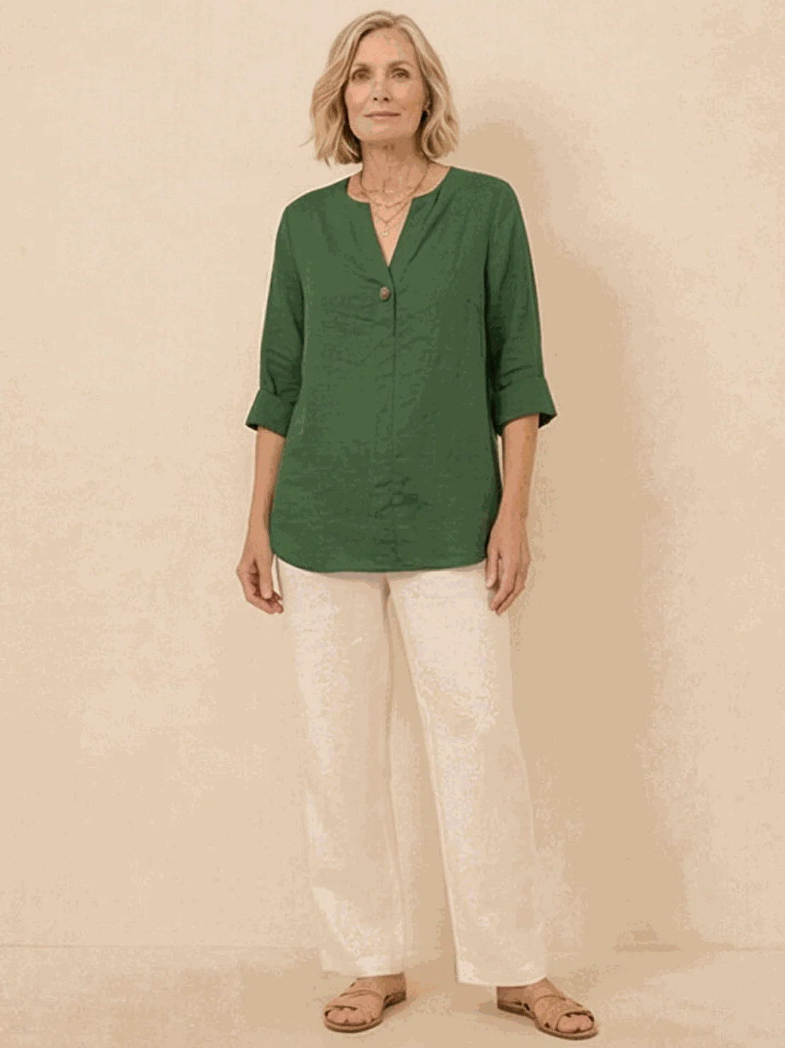 Pure Linen Age-Defying Button Detail Shirt - Image 24