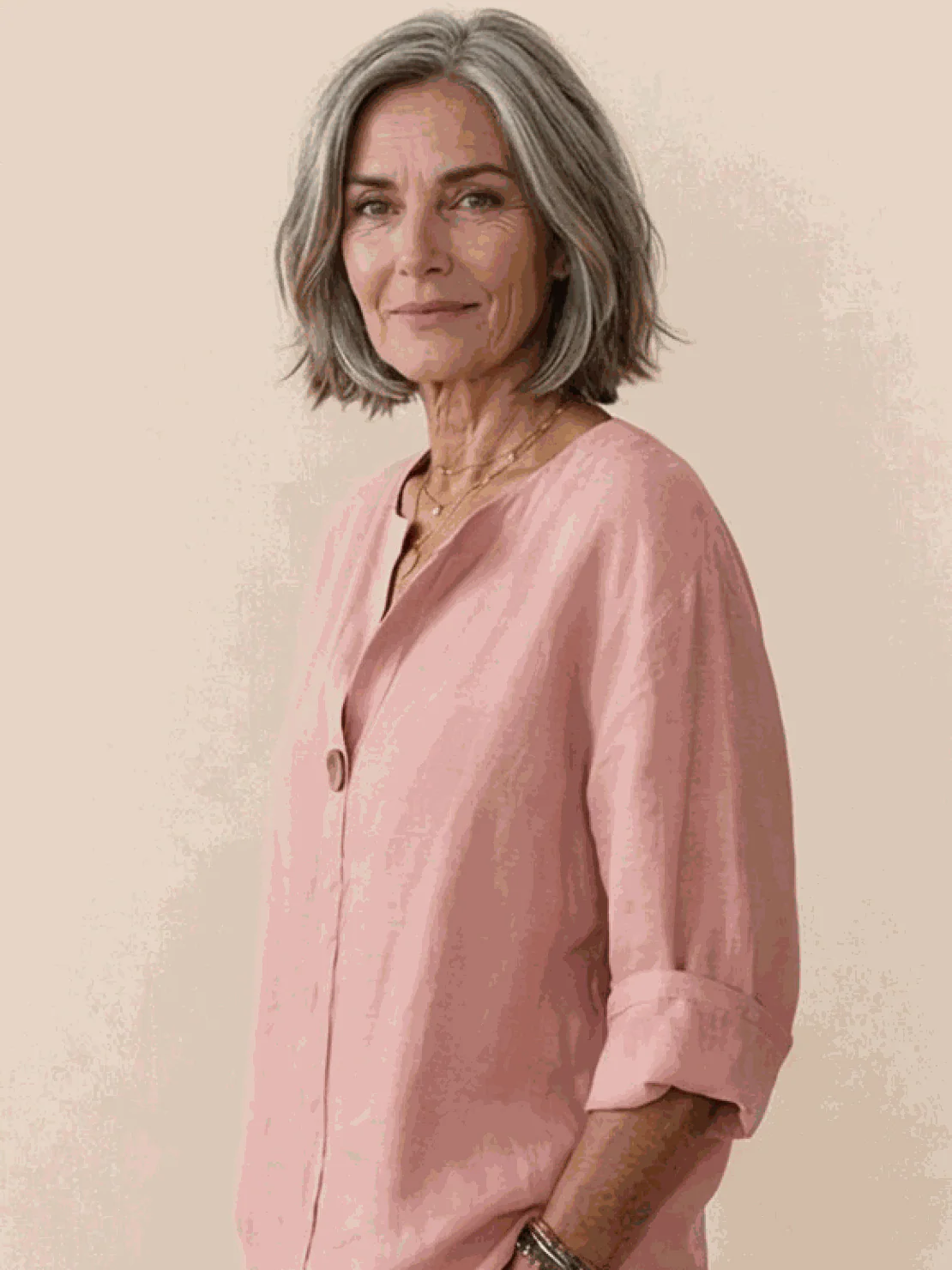 Pure Linen Age-Defying Button Detail Shirt - Image 37